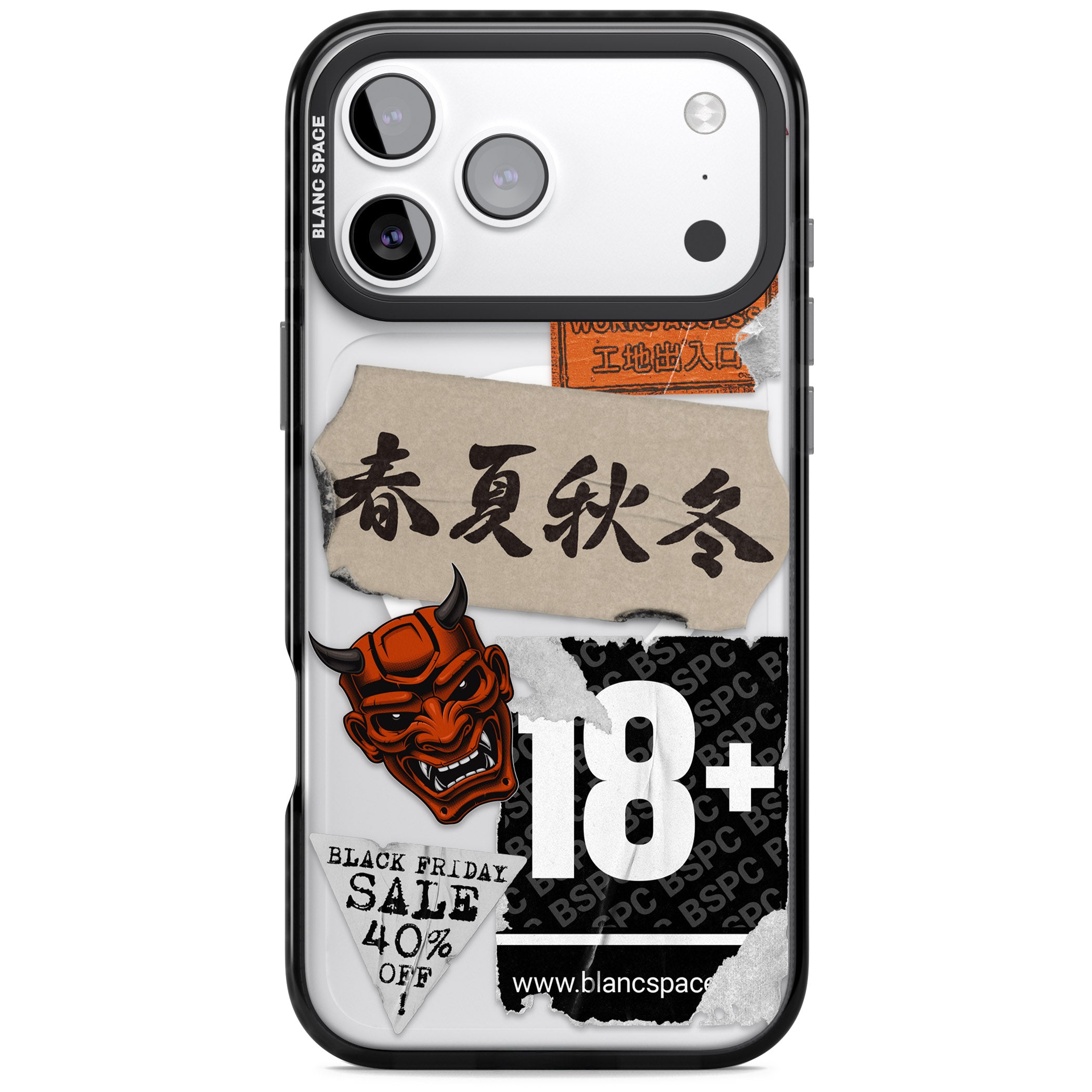 Asian Sticker Mix iPhone 17 Pro Impact Pro Black Phone Case