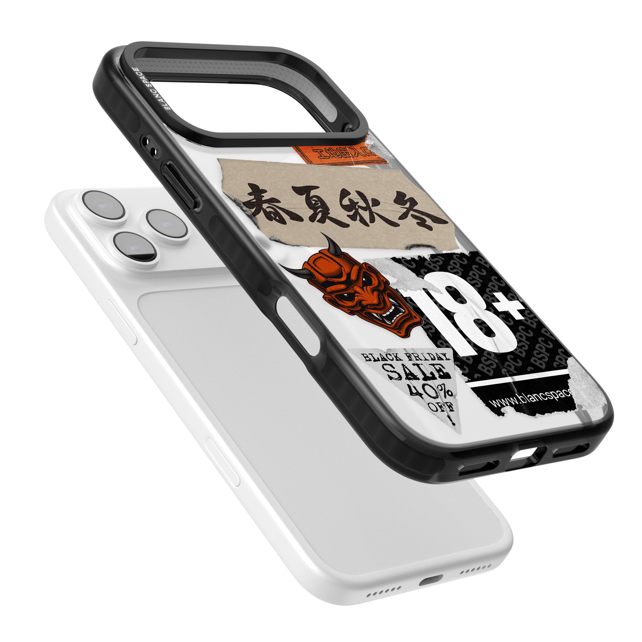 Asian Sticker Mix iPhone 17 Pro Impact Pro Black Phone Case Colours