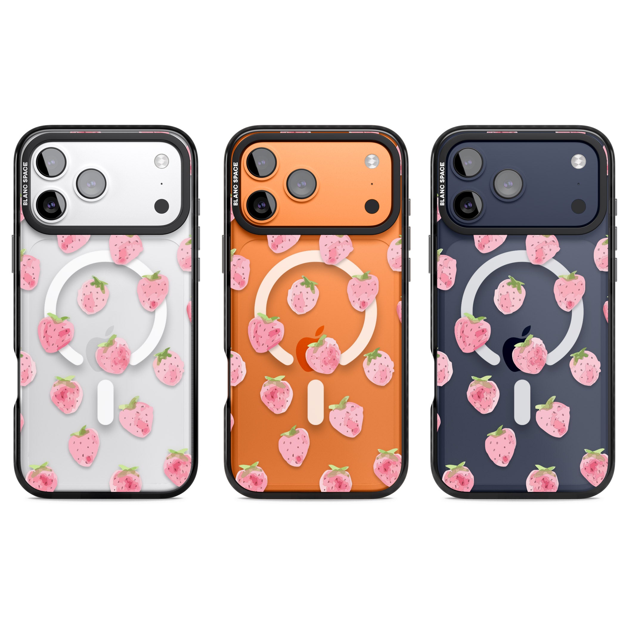 Classic Strawberry iPhone 17 Pro Impact Pro Black Phone Case APT Impact Protection