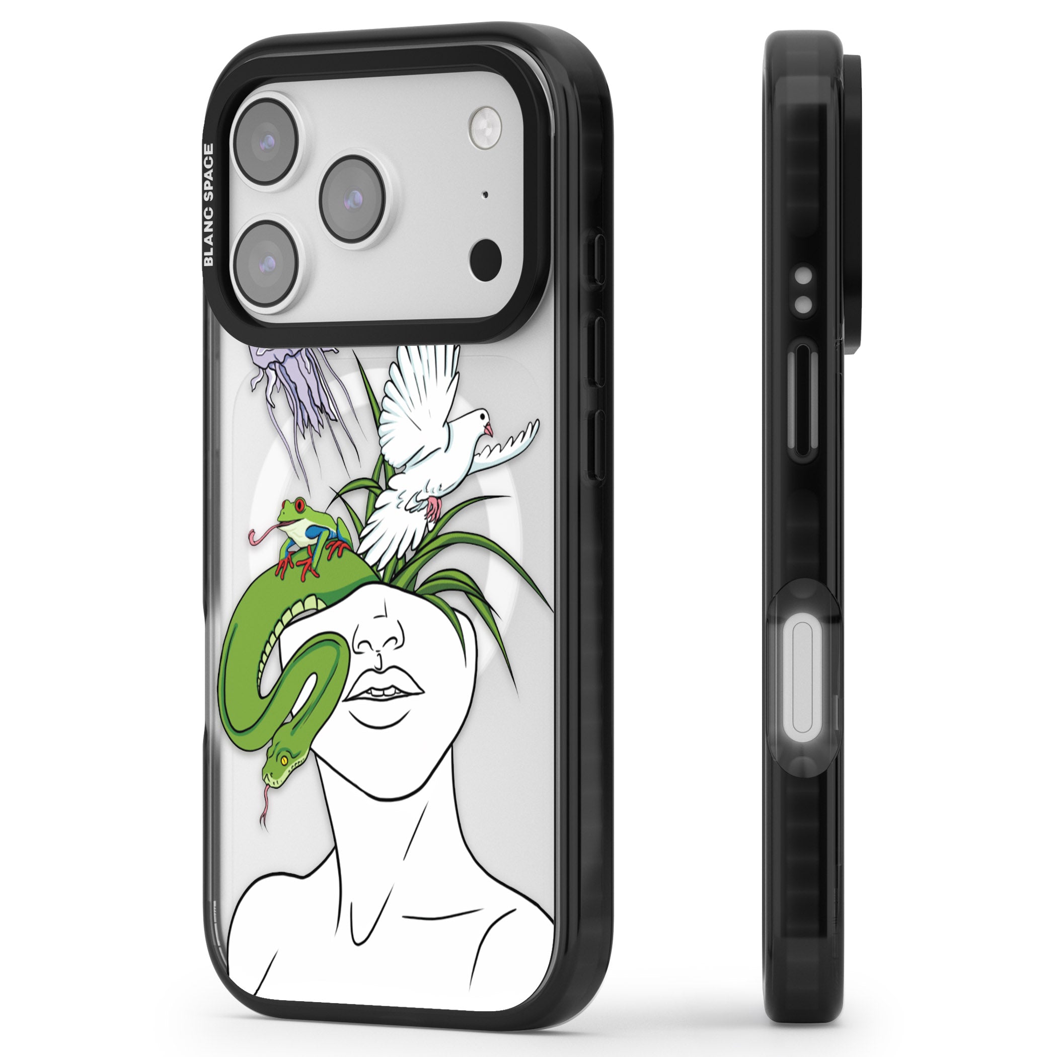 Wild Thoughts iPhone 17 Pro Impact Pro Black Phone Case Side Profile
