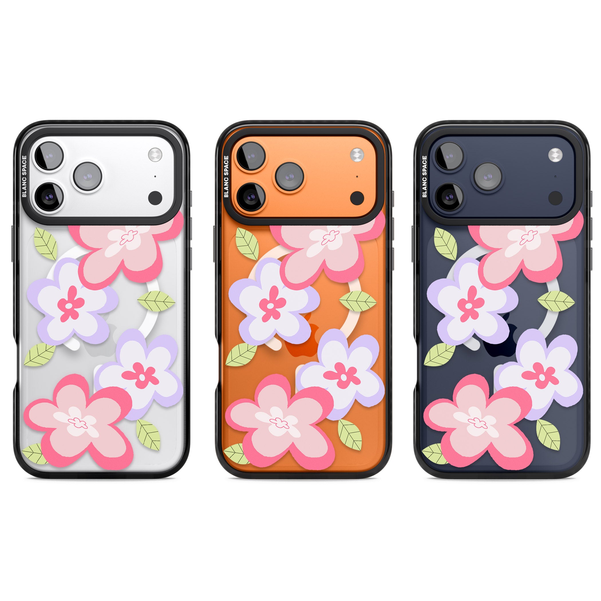 Funky Flowers iPhone 17 Pro Impact Pro Black Phone Case APT Impact Protection