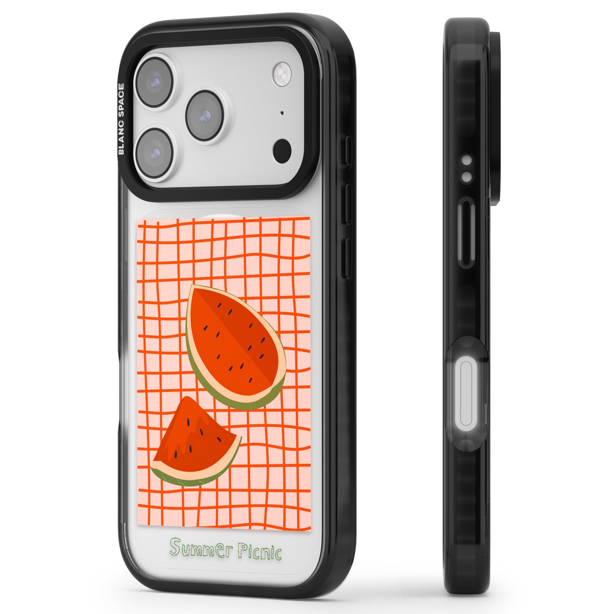 Summer Picnic iPhone 17 Pro Impact Pro Black Phone Case Side Profile