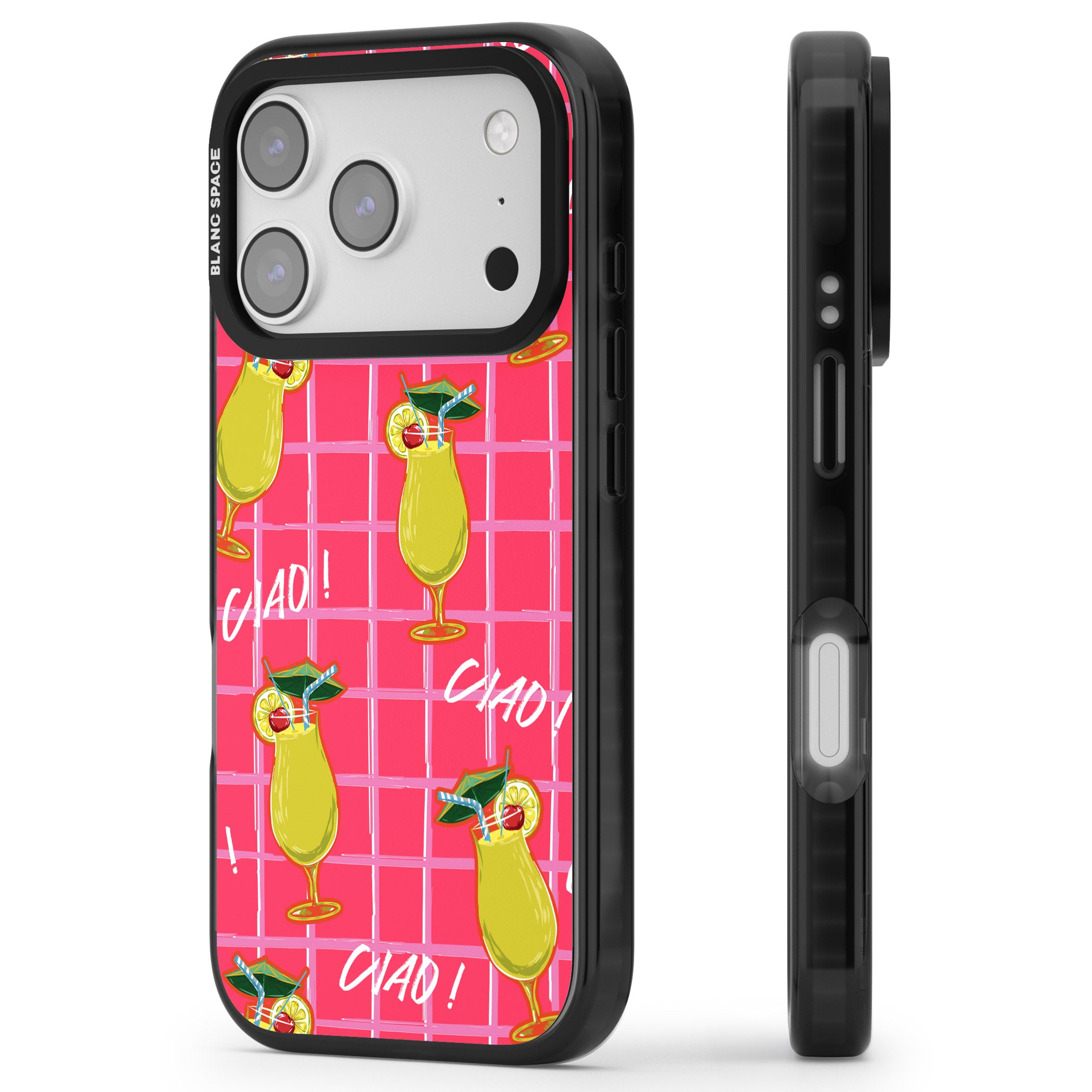 Ciao Lemons iPhone 17 Pro Impact Pro Black Phone Case Side Profile