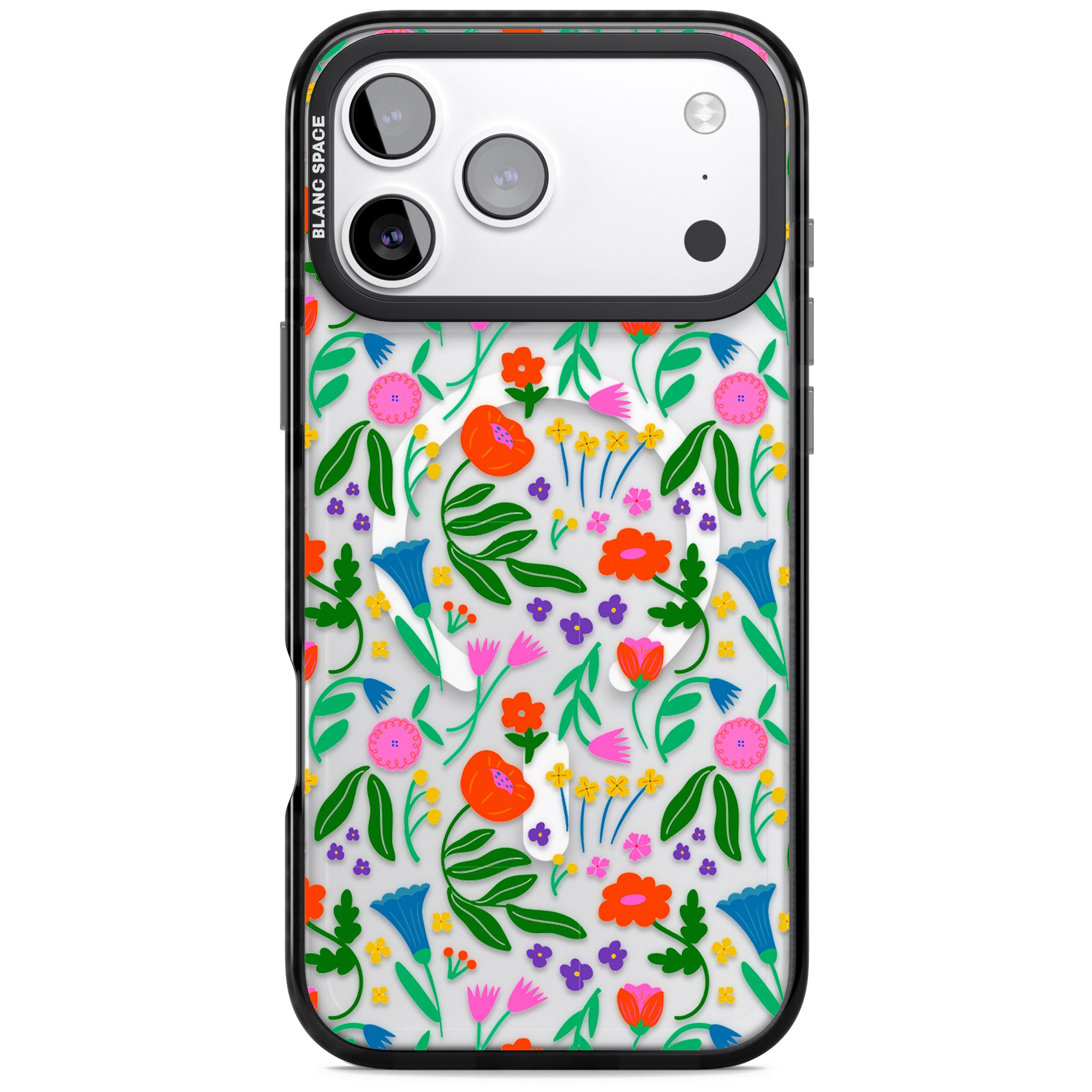 Summer Floral Fiesta iPhone 17 Pro Impact Pro Black Phone Case