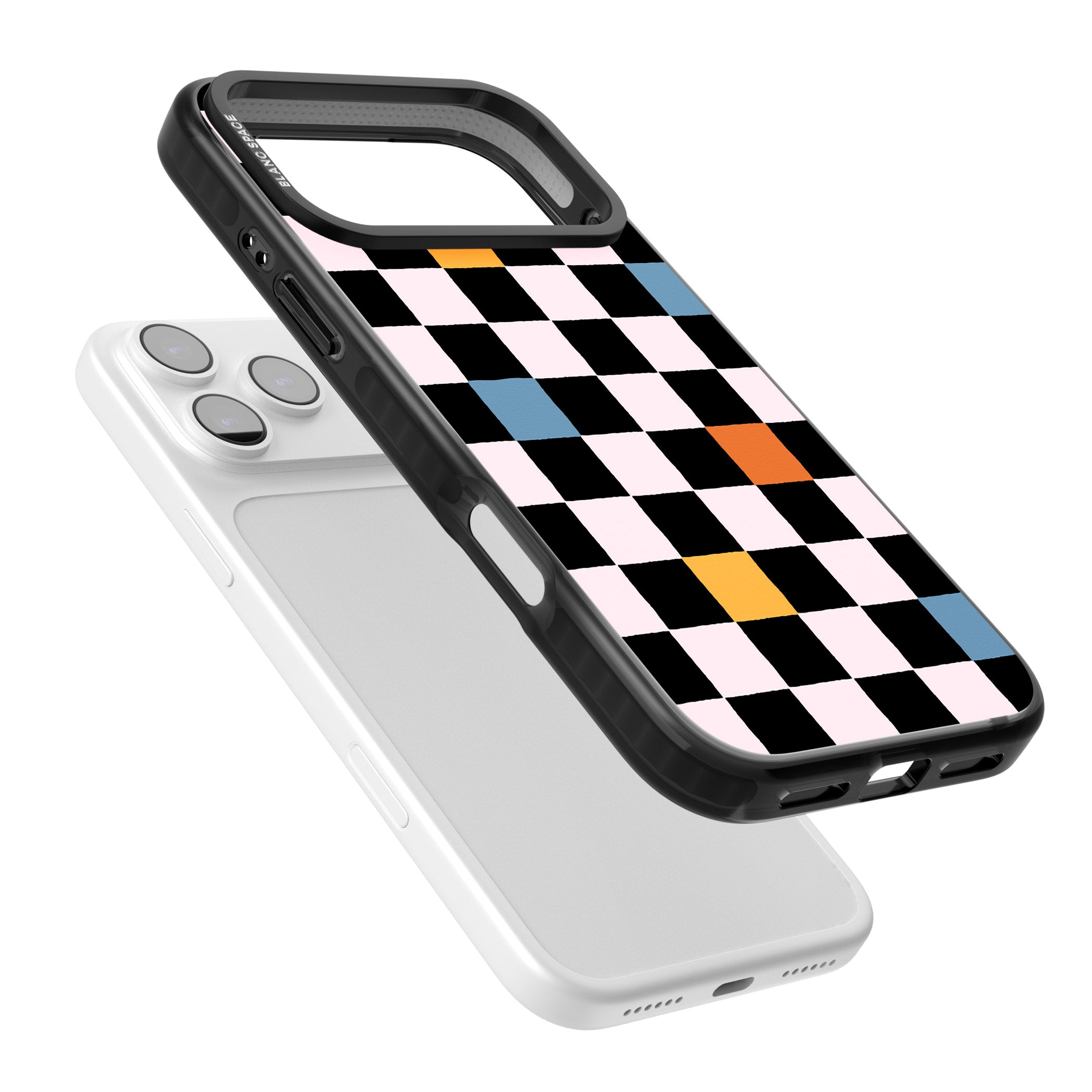 Vibrant Retro Checkered iPhone 17 Pro Impact Pro Black Phone Case Colours