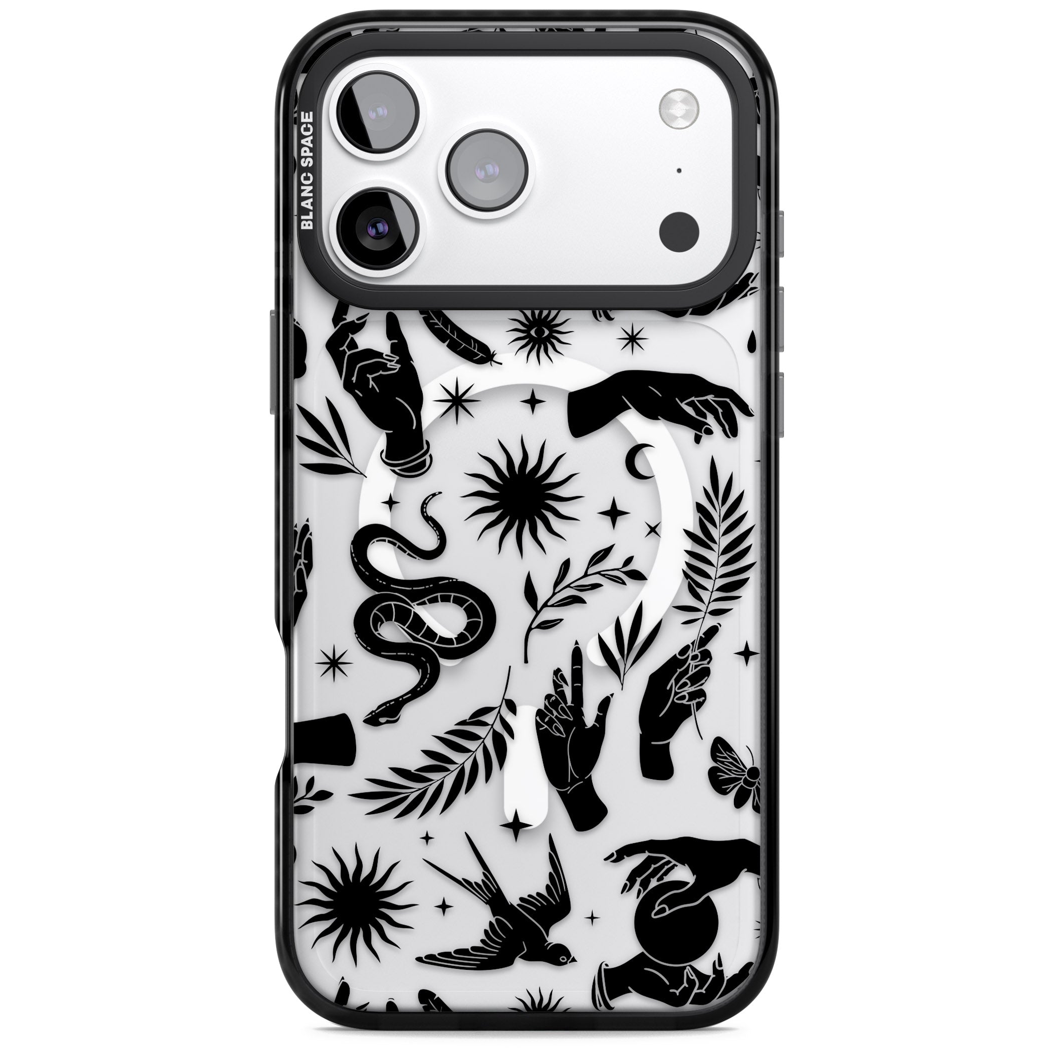 Celestial Pattern (Black) iPhone 17 Pro Impact Pro Black Phone Case