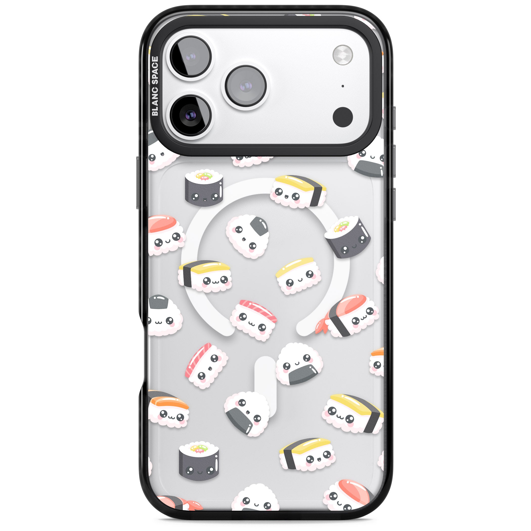 Kawaii Sushi iPhone 17 Pro Impact Pro Black Phone Case