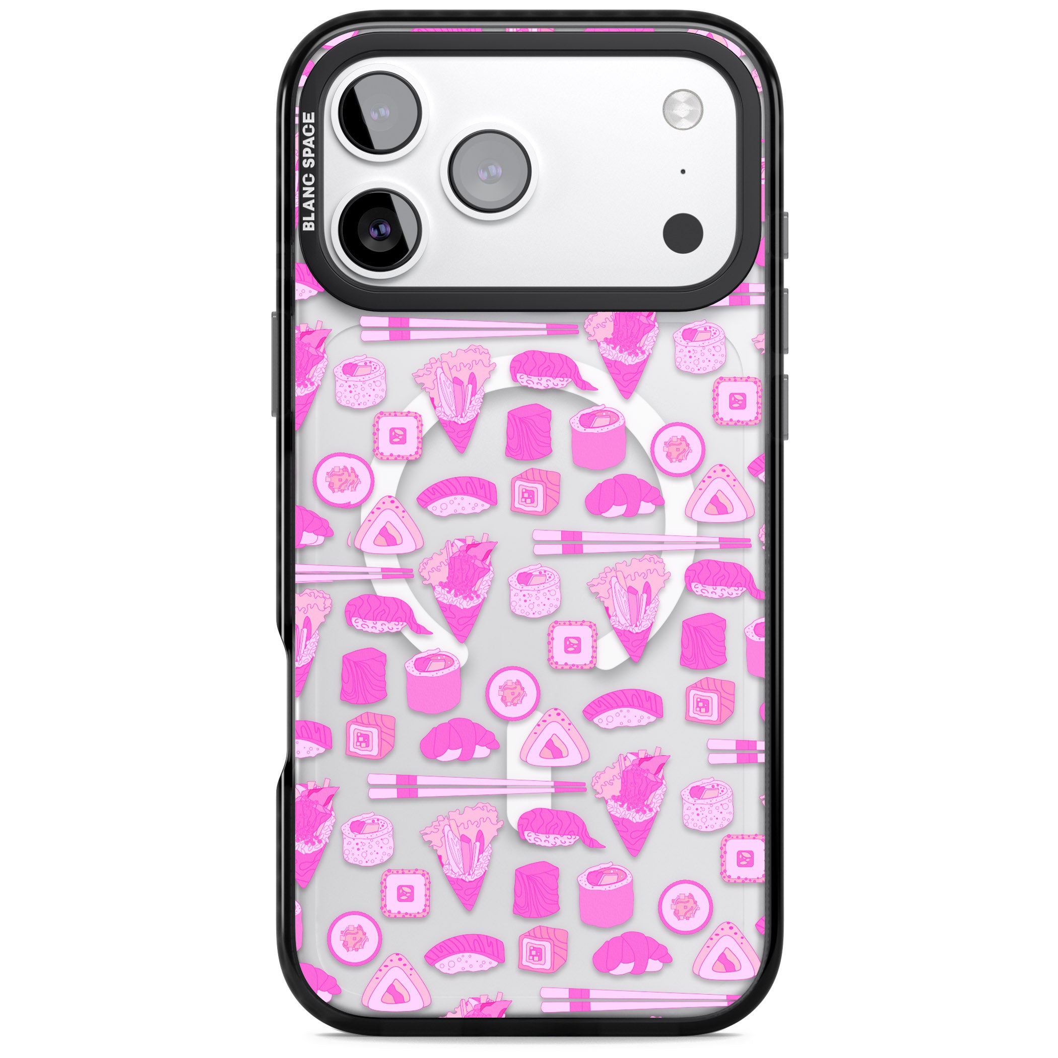 Pink Sushi Pop iPhone 17 Pro Impact Pro Black Phone Case