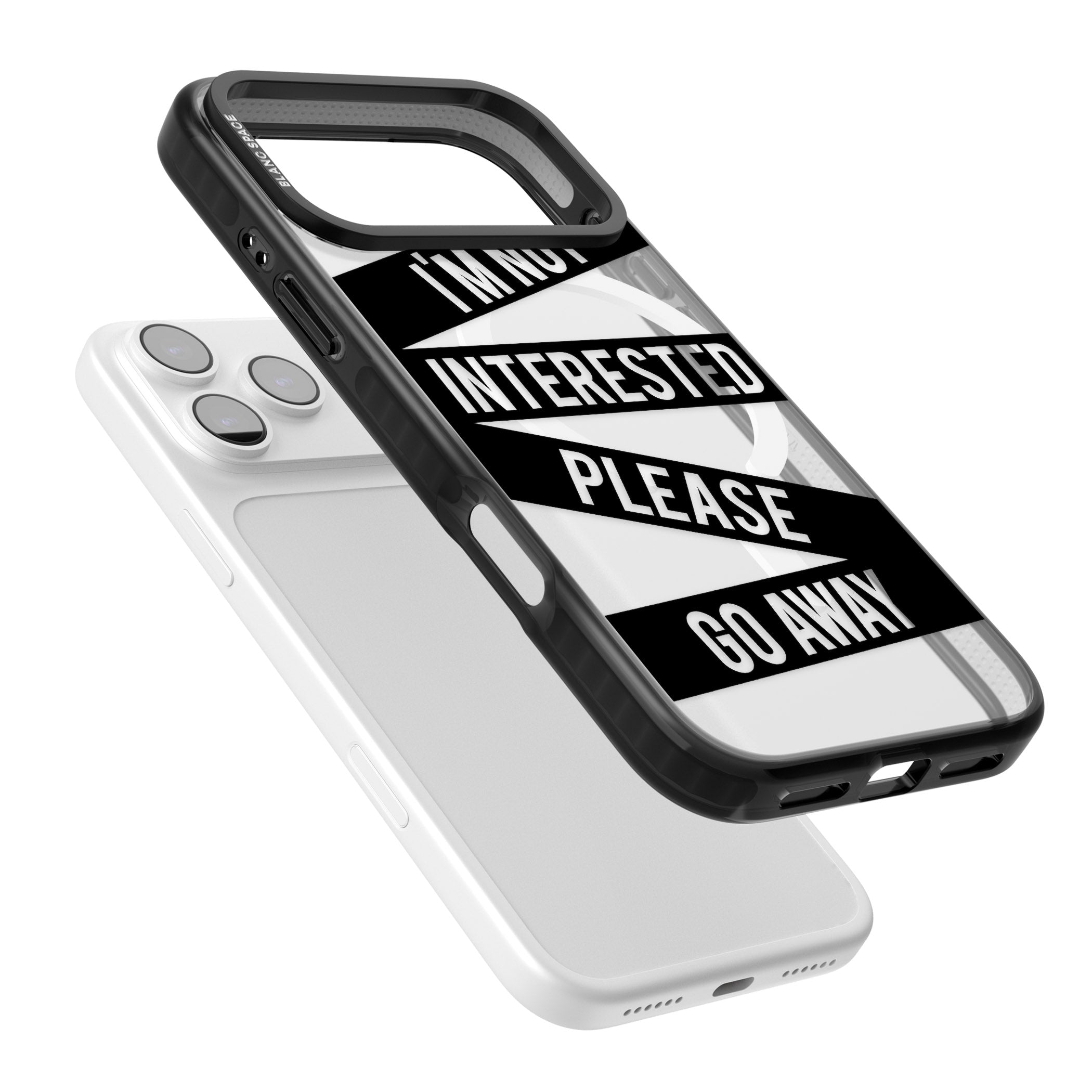 Not Interested Warning iPhone 17 Pro Impact Pro Black Phone Case Colours