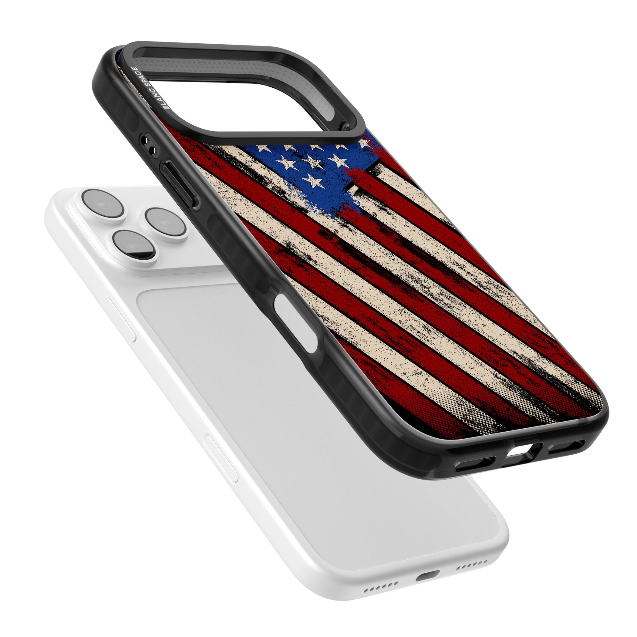 Distressed Us Flag iPhone 17 Pro Impact Pro Black Phone Case Colours