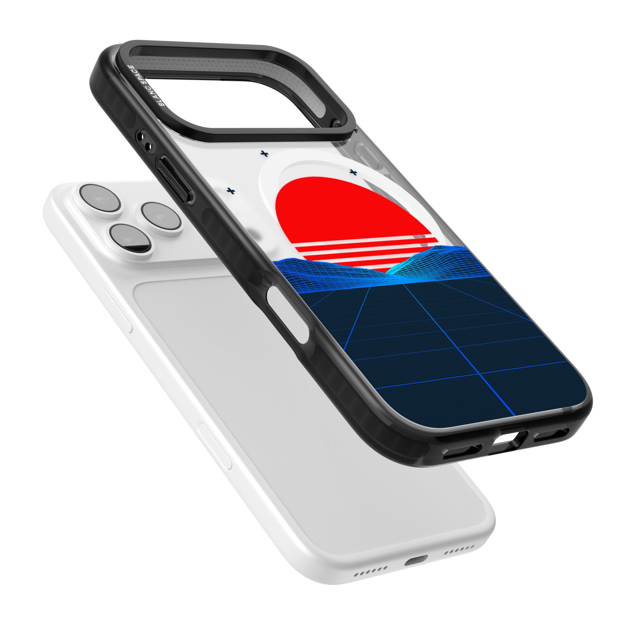 Japanese Sunset Vaporwave iPhone 17 Pro Impact Pro Black Phone Case Colours