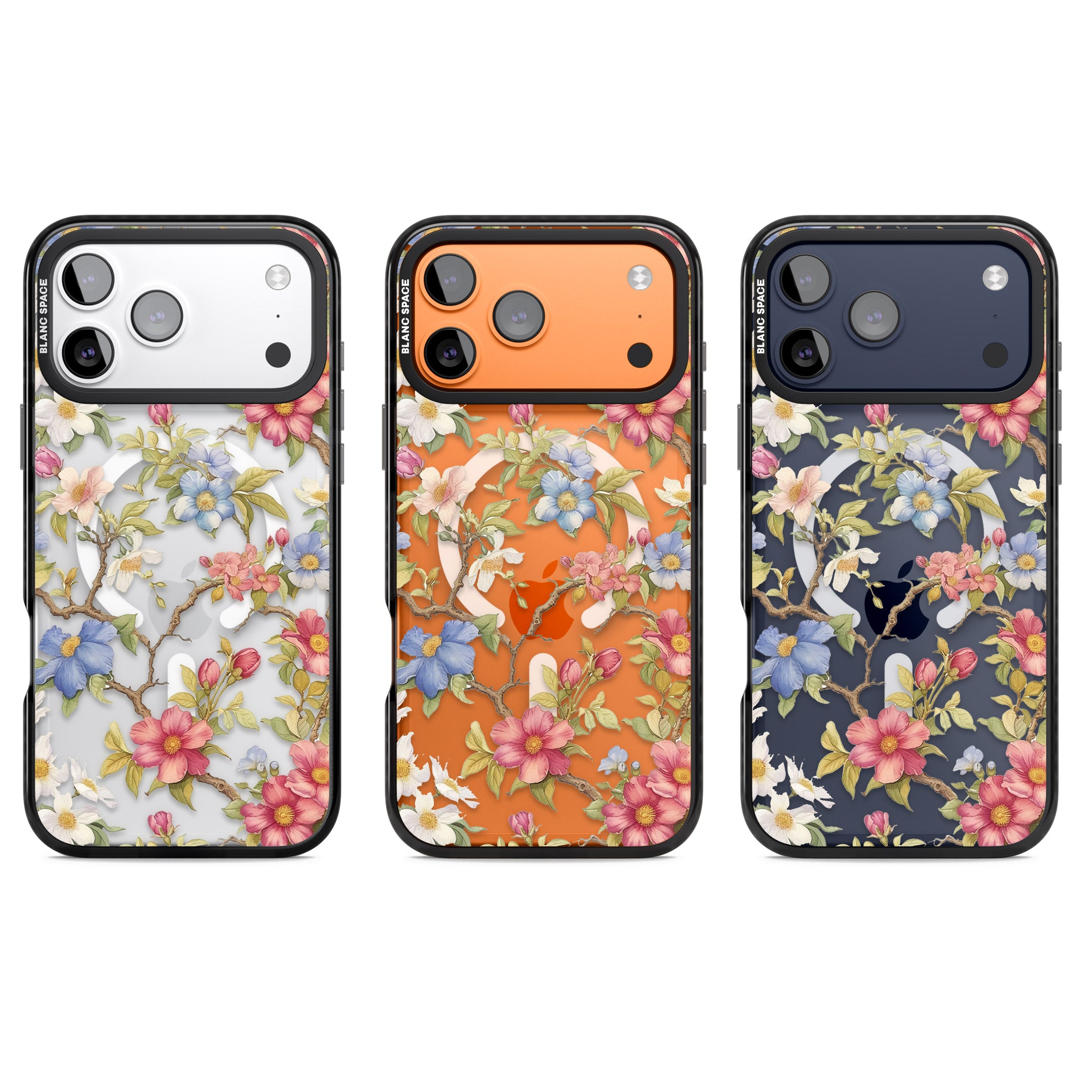 Vintage Vines & Flowers iPhone 17 Pro Impact Pro Black Phone Case APT Impact Protection