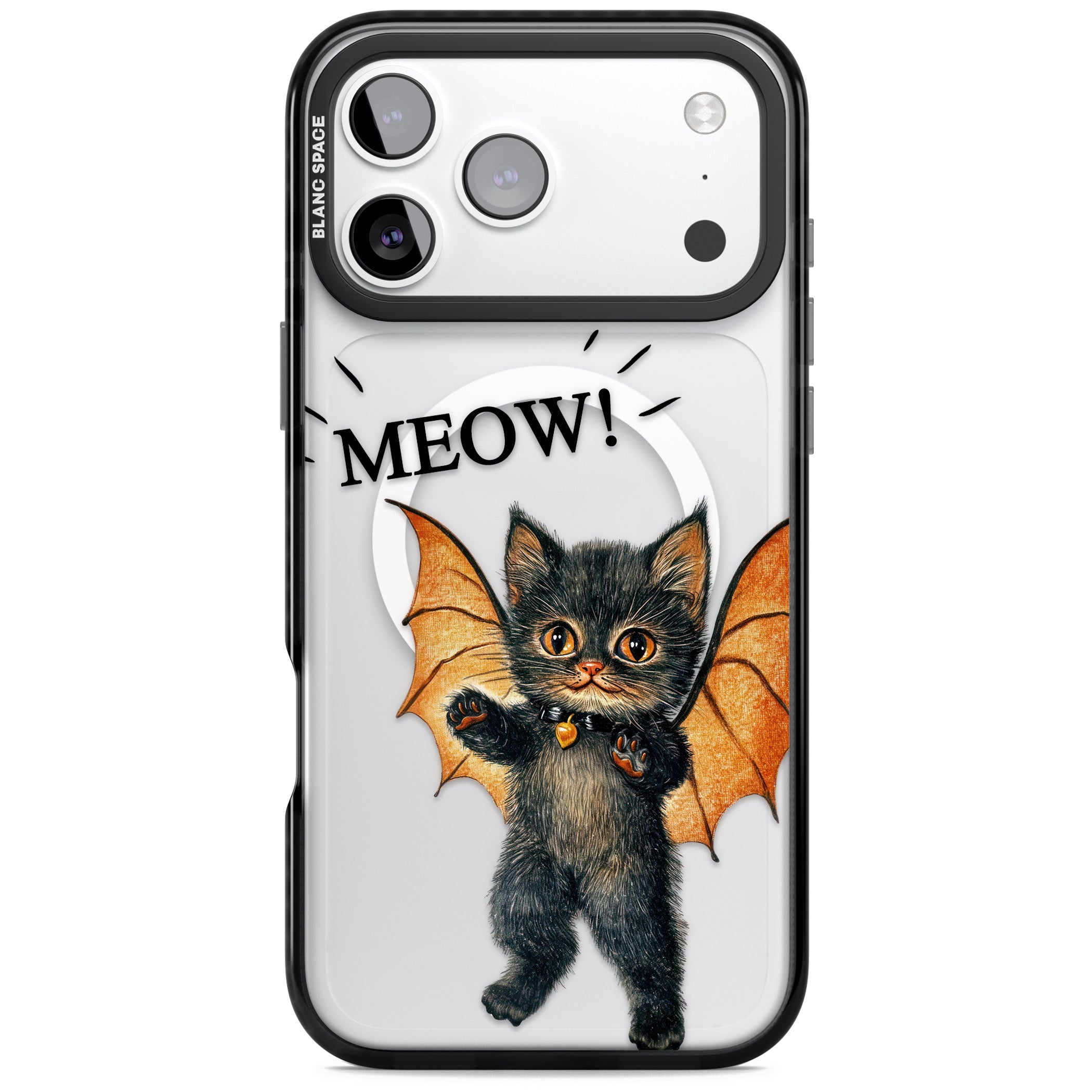Meow iPhone 17 Pro Impact Pro Black Phone Case