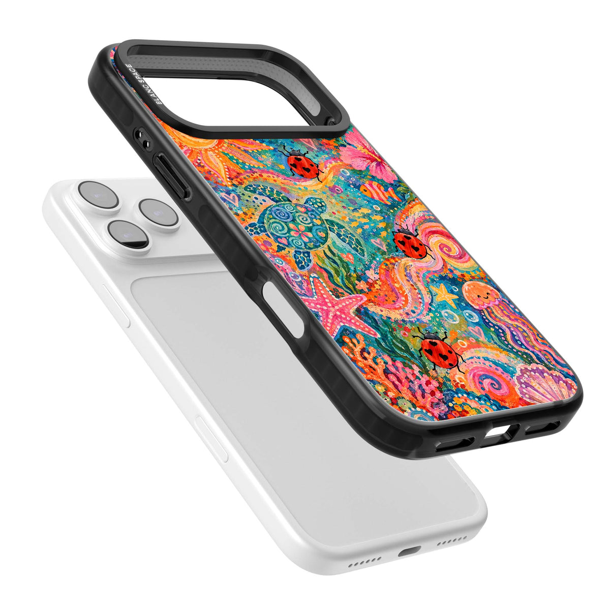 Coral Whimsy for her iPhone case | Black Impact Magsafe case for iPhone 17 Pro, iPhone 17 Pro Max