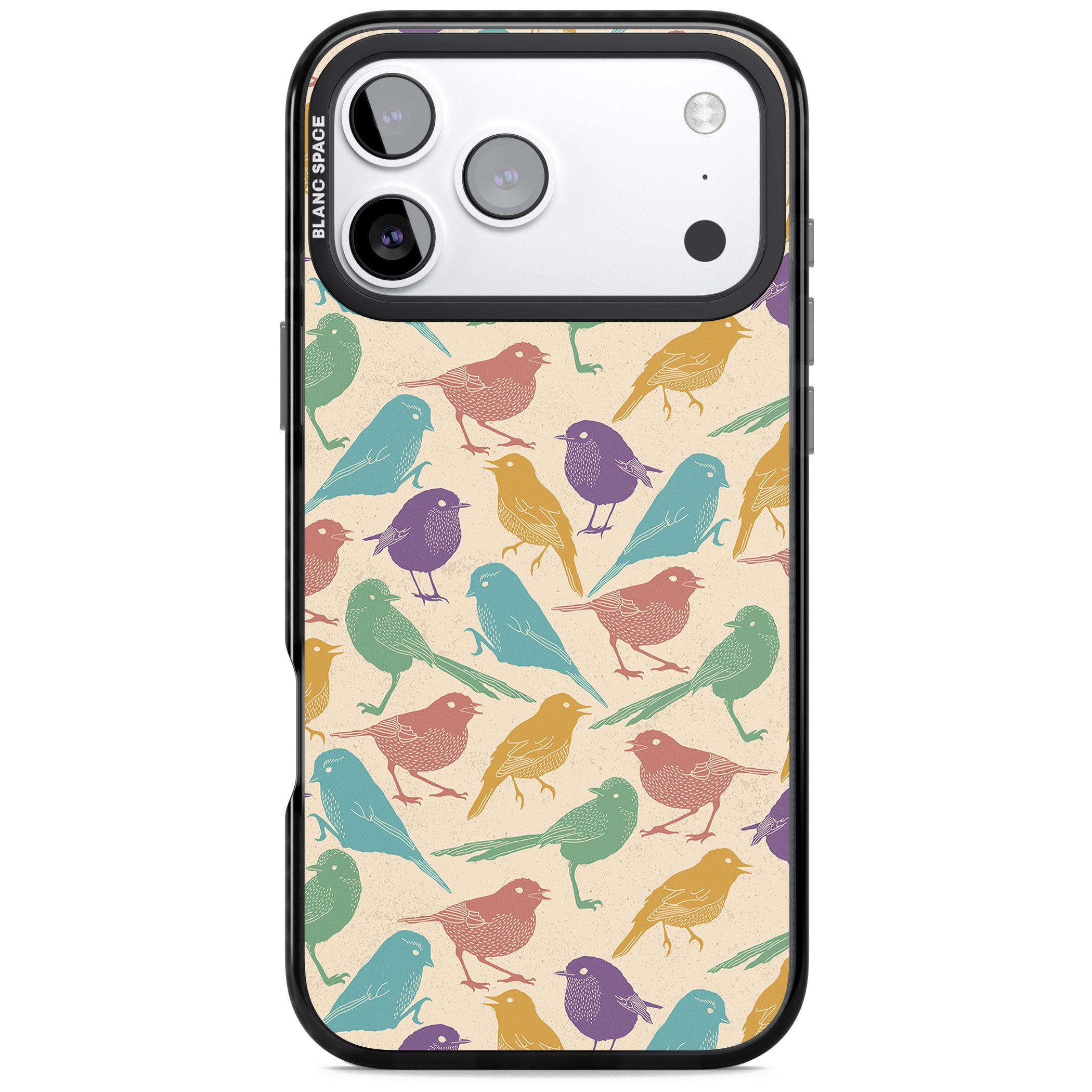 Colorful Feathered Friends iPhone 17 Pro Impact Pro Black Phone Case