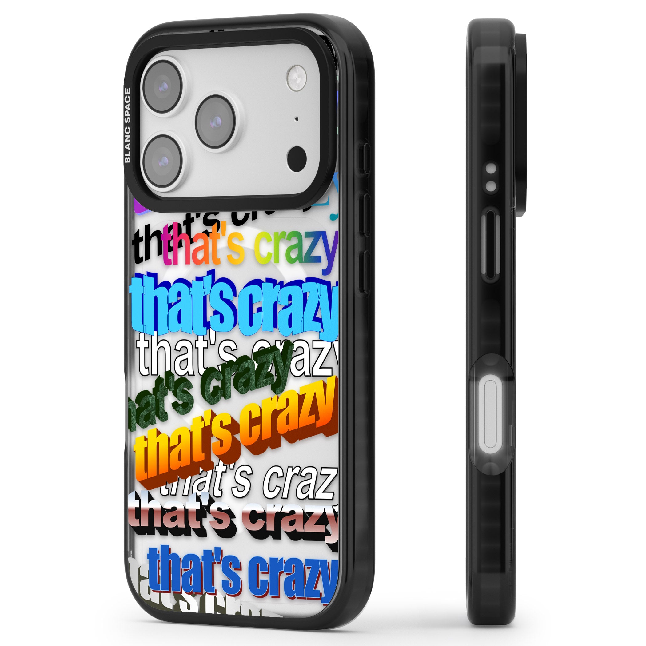 That'S Crazy Typography iPhone 17 Pro Impact Pro Black Phone Case Side Profile