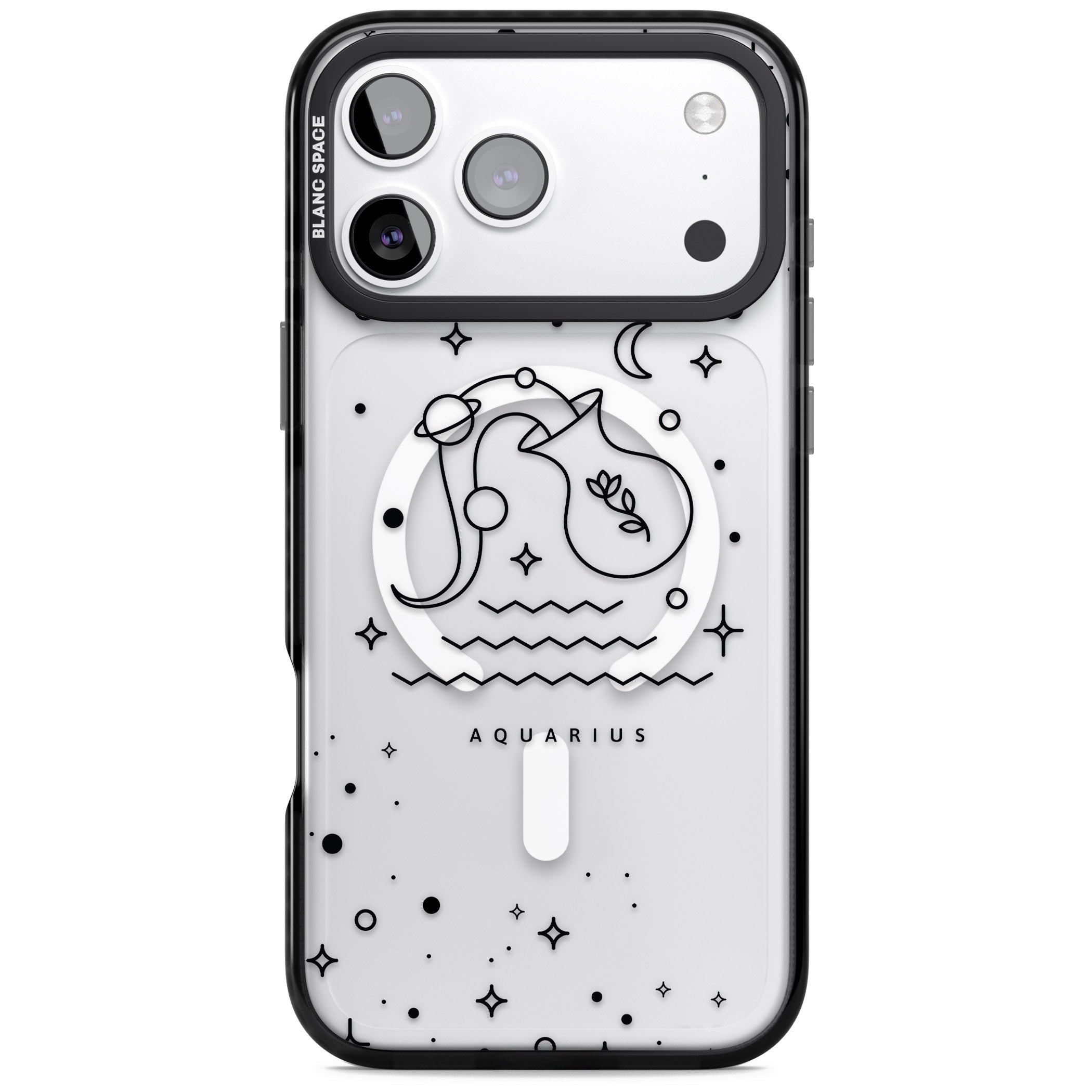 Aquarius Zodiac Symbol iPhone 17 Pro Impact Pro Black Phone Case
