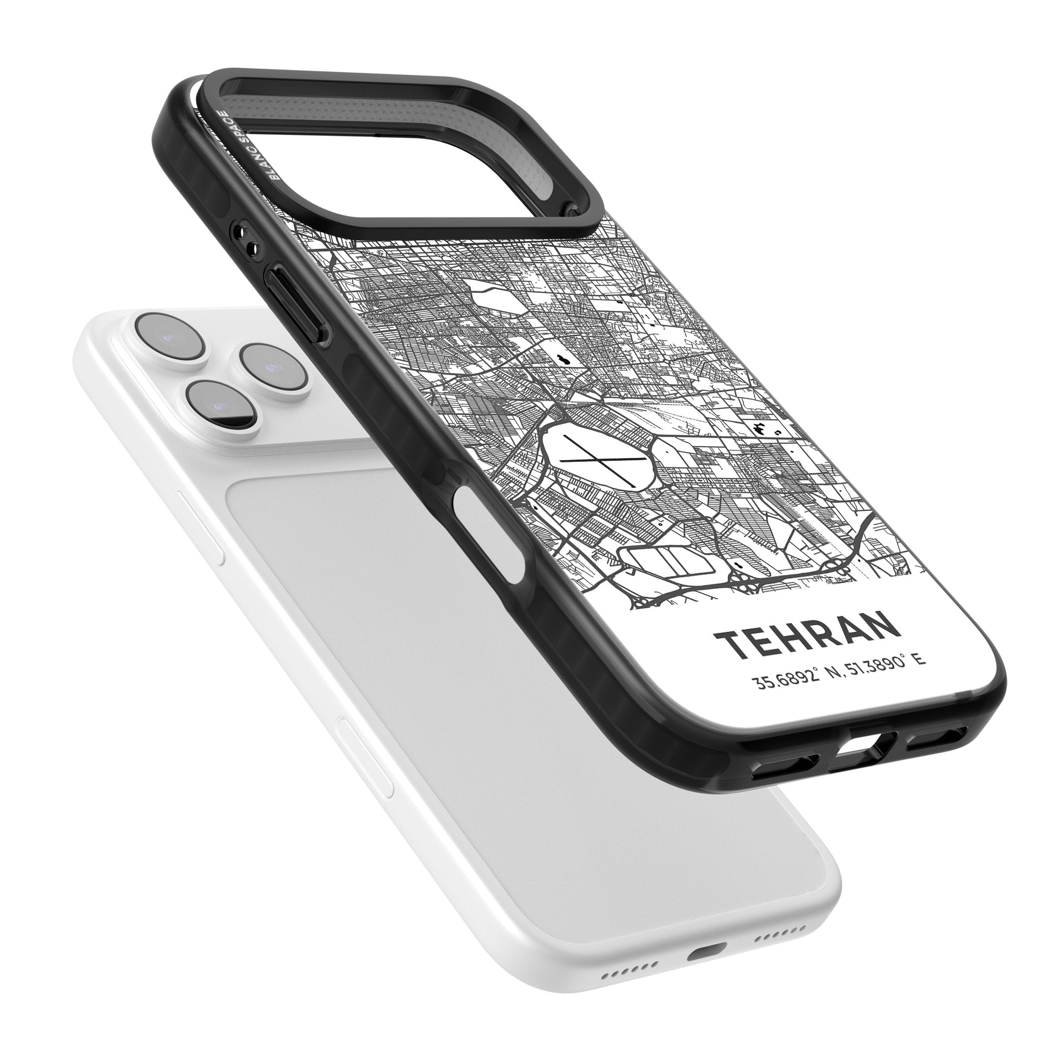 Tehran Map iPhone 17 Pro Impact Black Phone Case Colours