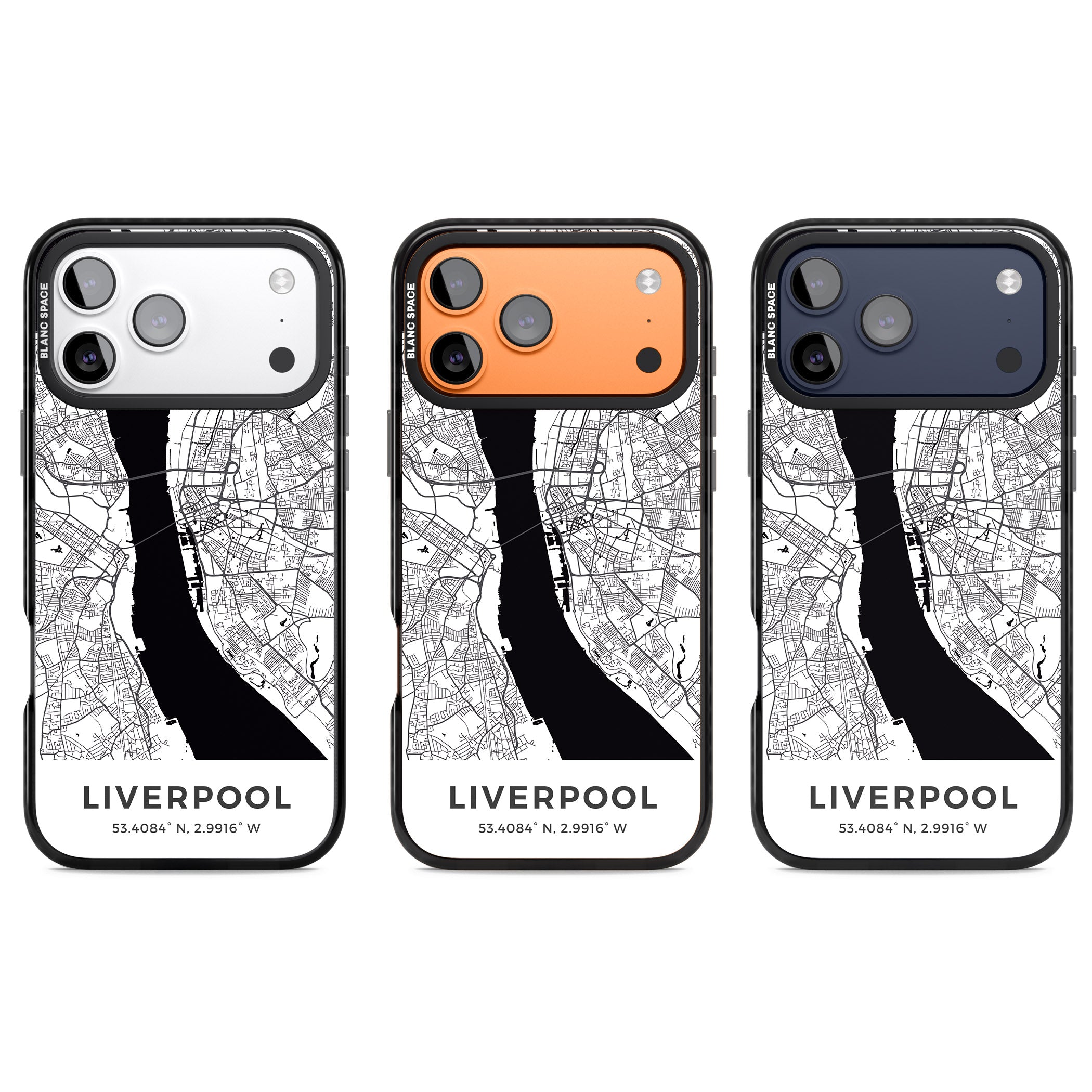Liverpool Map iPhone 17 Pro Impact Black Phone Case APT Impact Protection