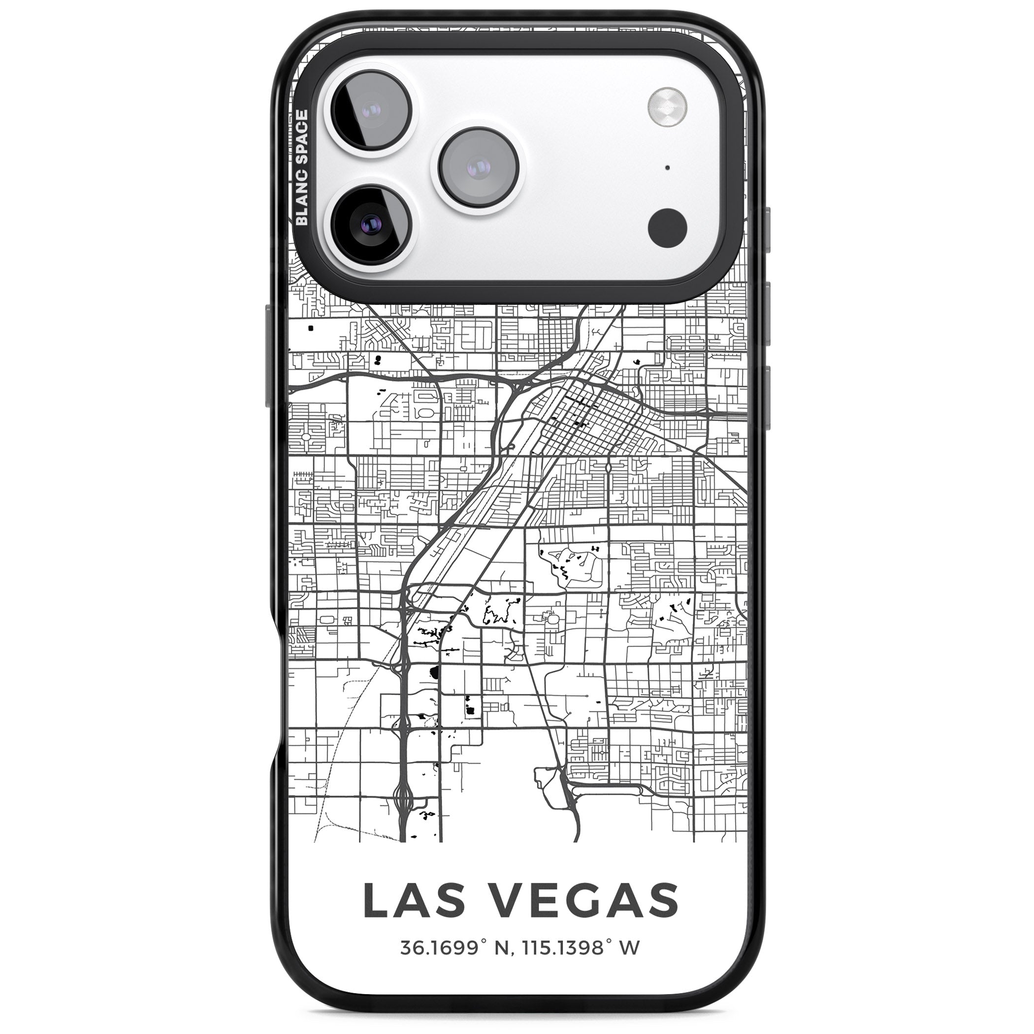 Las Vegas Map iPhone 17 Pro Impact Black Phone Case