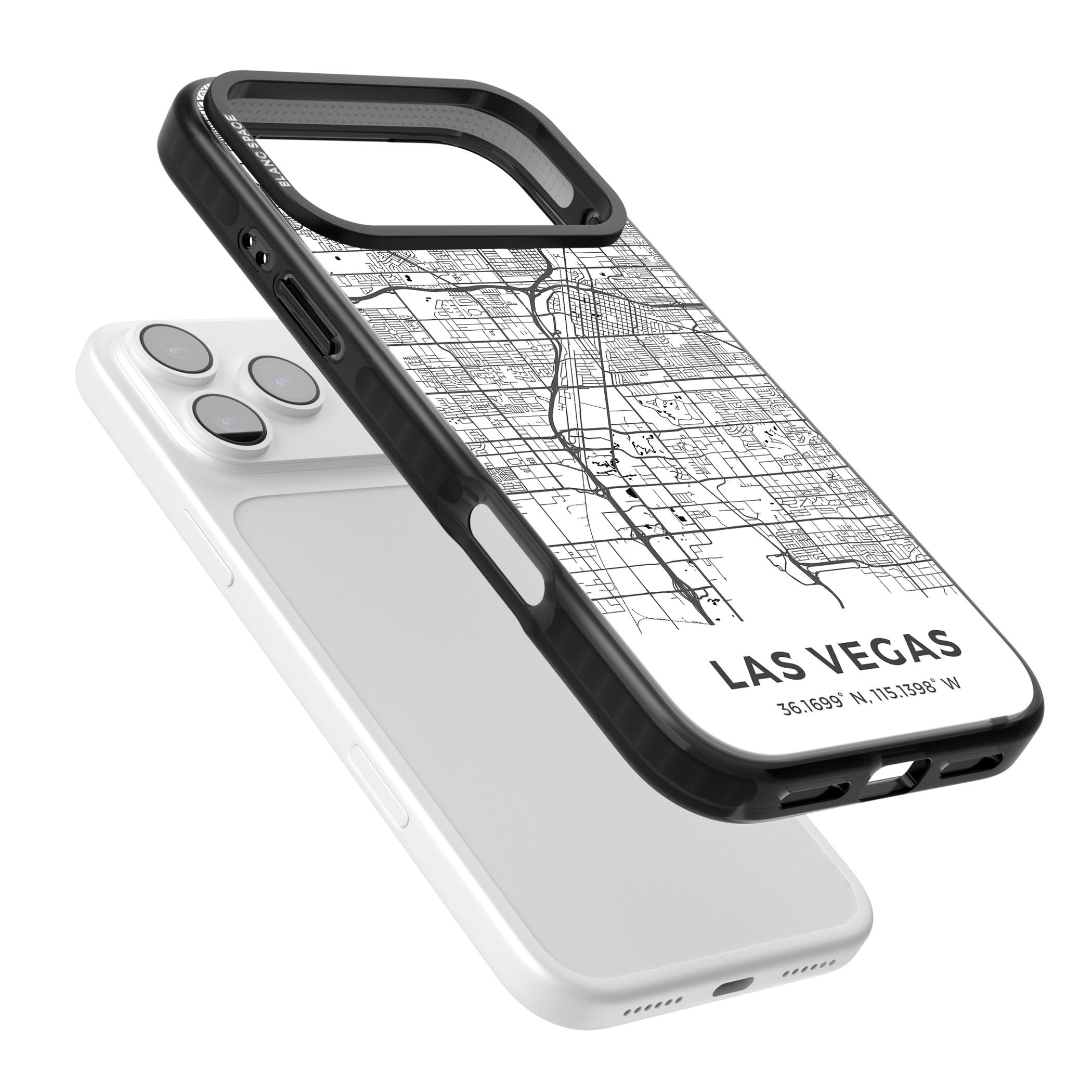 Las Vegas Map iPhone 17 Pro Impact Black Phone Case Colours