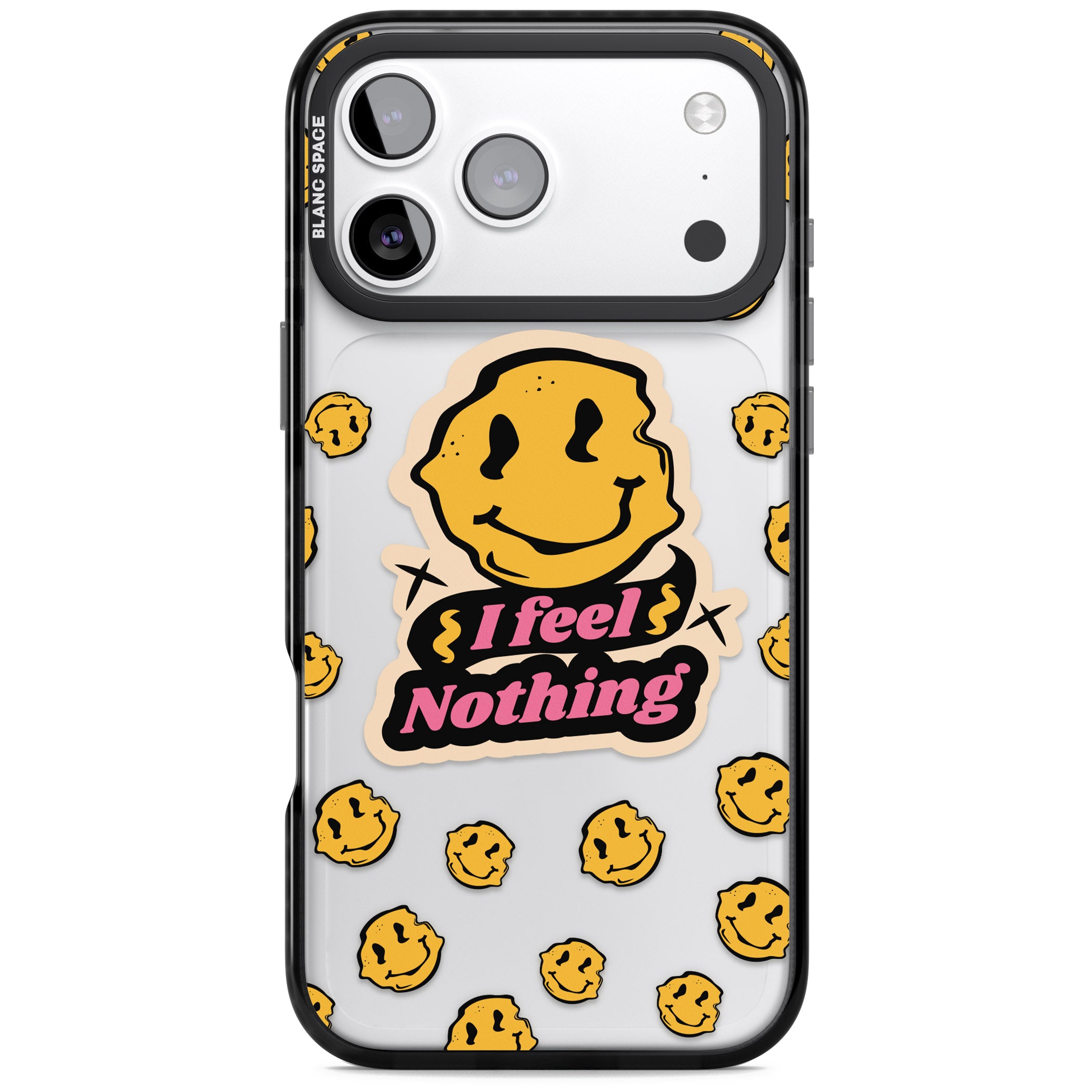 I Feel Nothing (Clear) iPhone 17 Pro Impact Black Phone Case