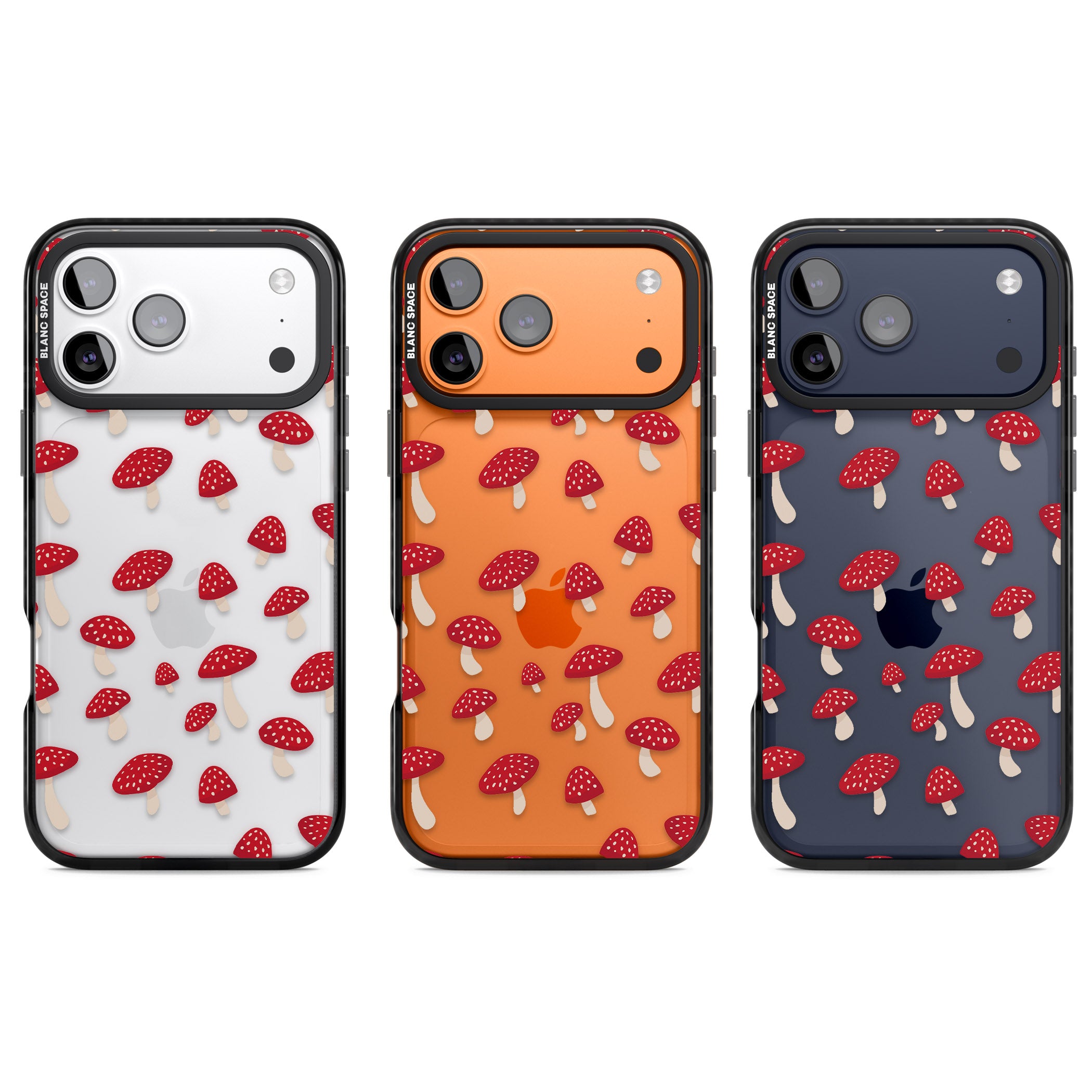 Magical Mushroom Pattern iPhone 17 Pro Impact Black Phone Case APT Impact Protection