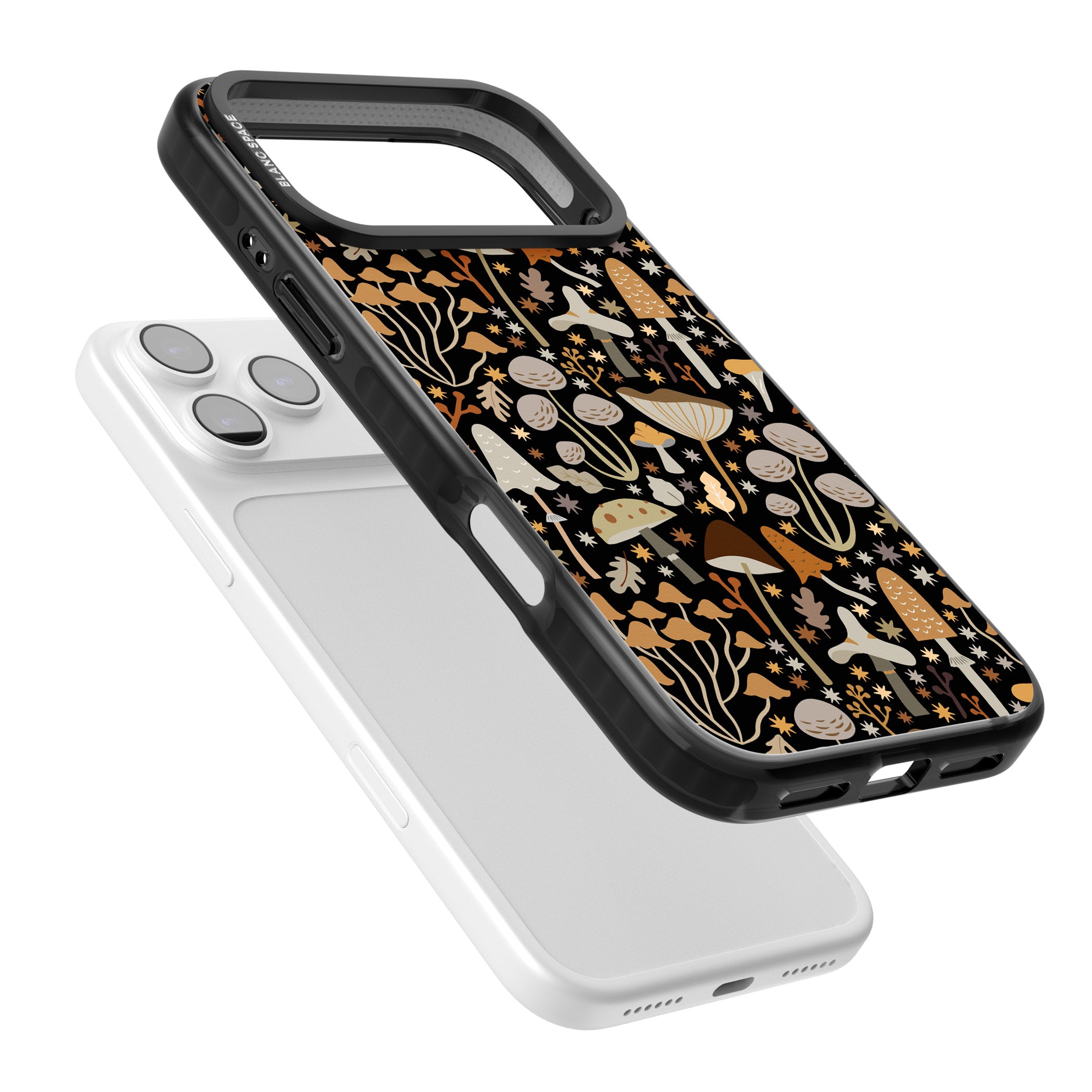 Mushroom Dream Pattern iPhone 17 Pro Impact Black Phone Case Colours