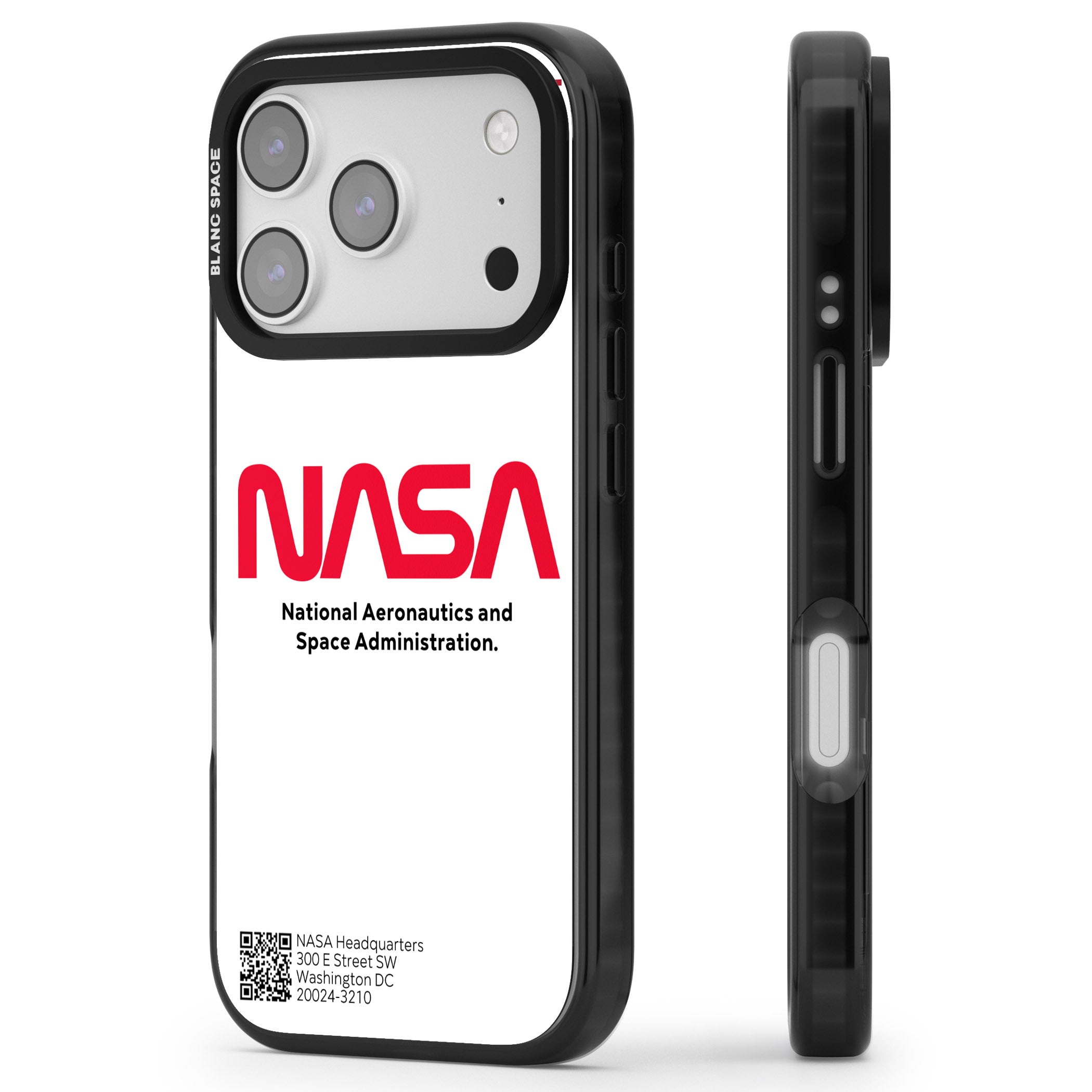 Nasa The Worm iPhone 17 Pro Impact Black Phone Case Side Profile