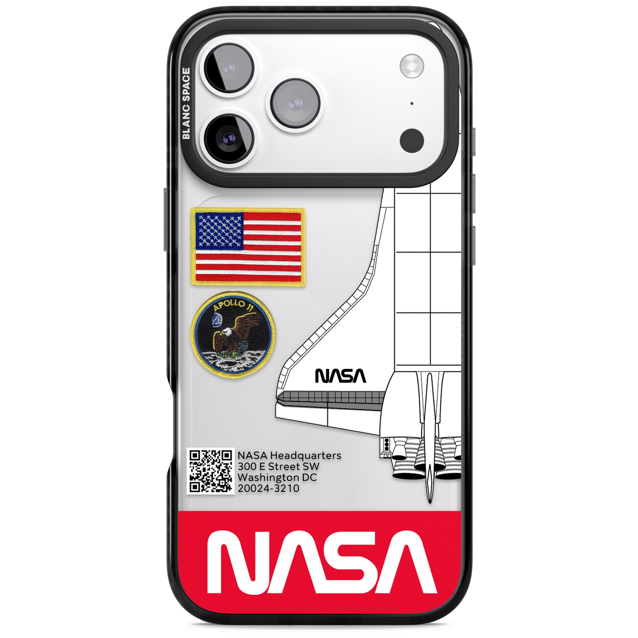Nasa Apollo 11 iPhone 17 Pro Impact Black Phone Case