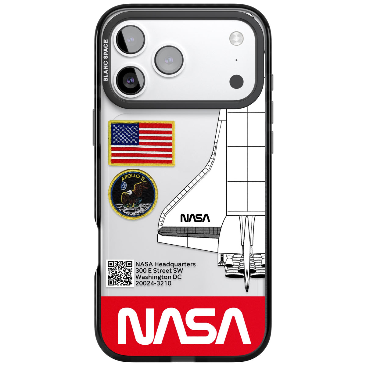 Nasa Apollo 11 iPhone 17 Pro Max Impact Black Phone Case front