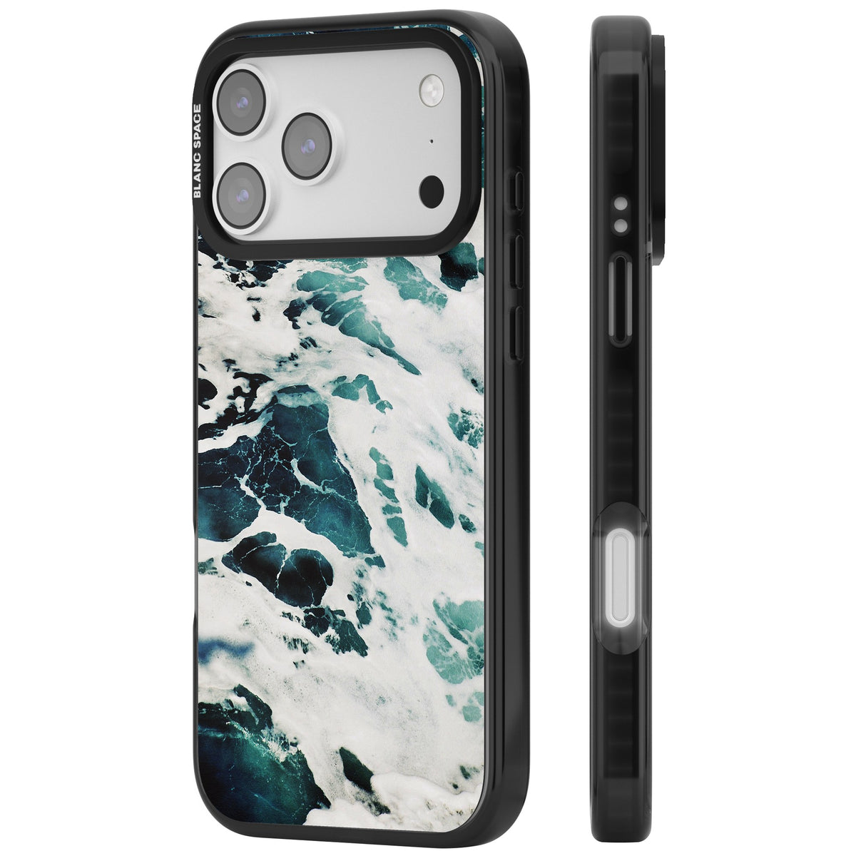 Ocean Surge iPhone 17 Pro Max Impact Black Phone Case side
