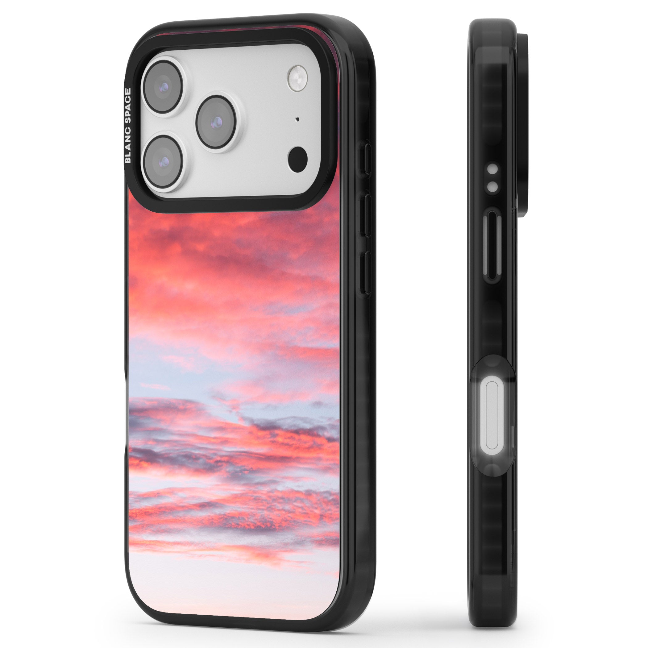 Sunset Skies iPhone 17 Pro Impact Black Phone Case Side Profile