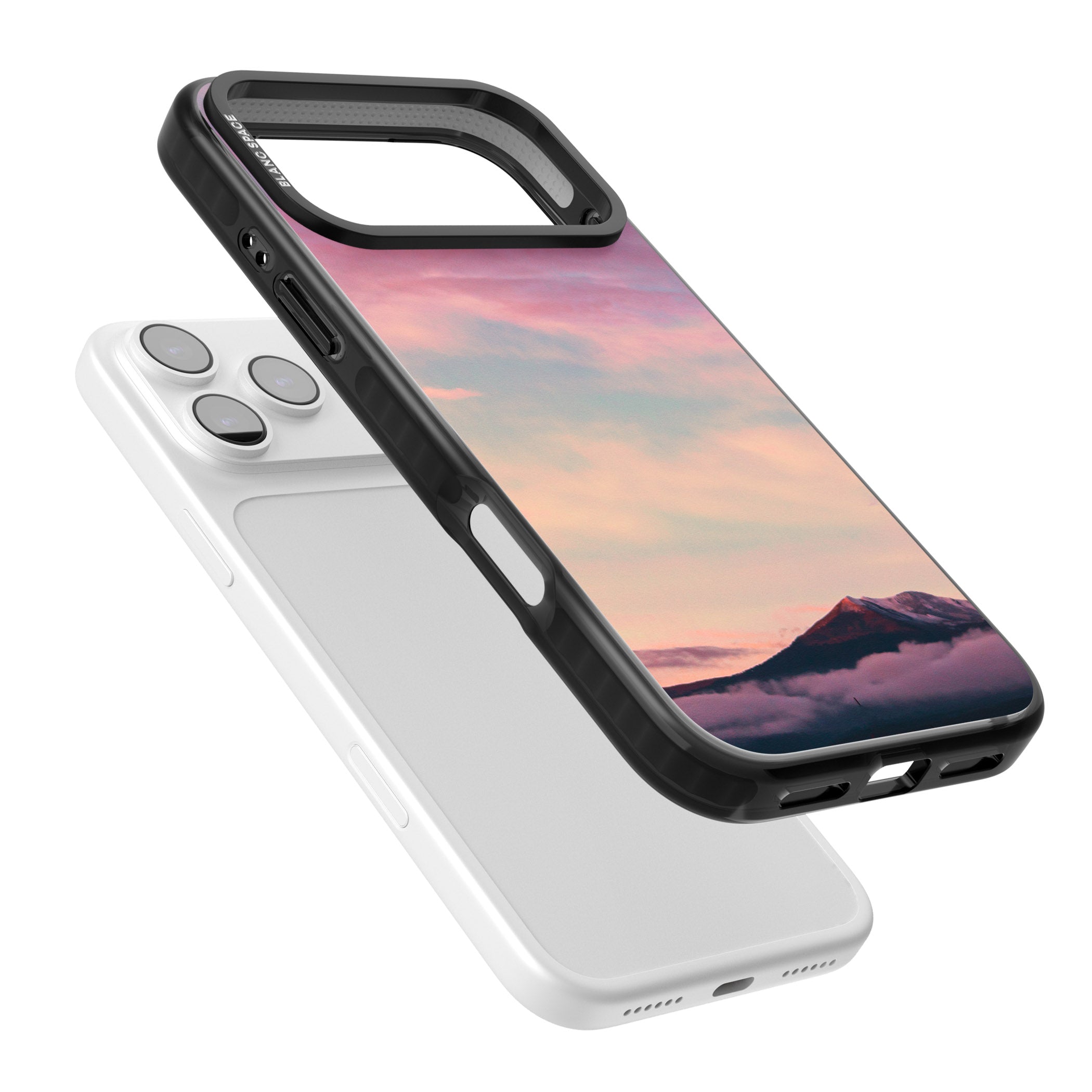 Pastel Mountain Sunset iPhone 17 Pro Impact Black Phone Case Colours