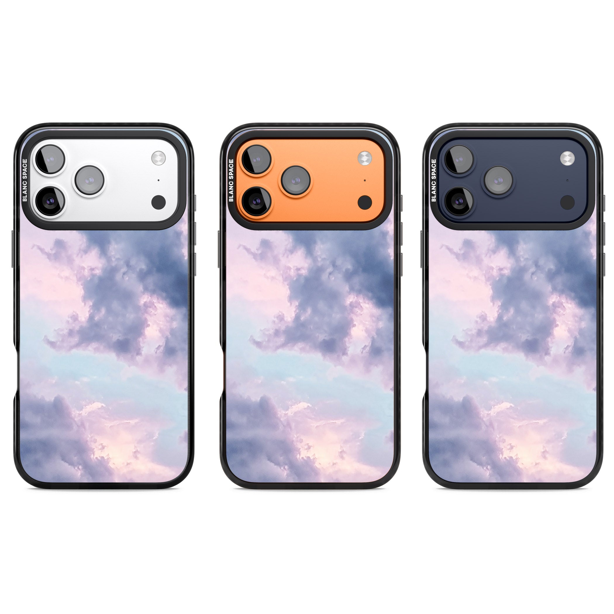 Pastel Sky Clouds iPhone 17 Pro Impact Black Phone Case APT Impact Protection