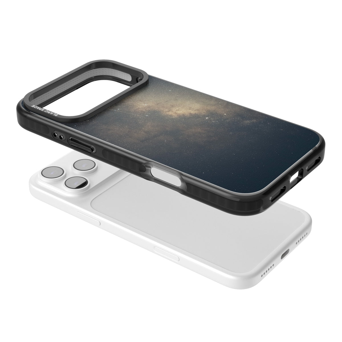 Cosmic Night Sky iPhone 17 Pro Max Impact Black Phone Case angled