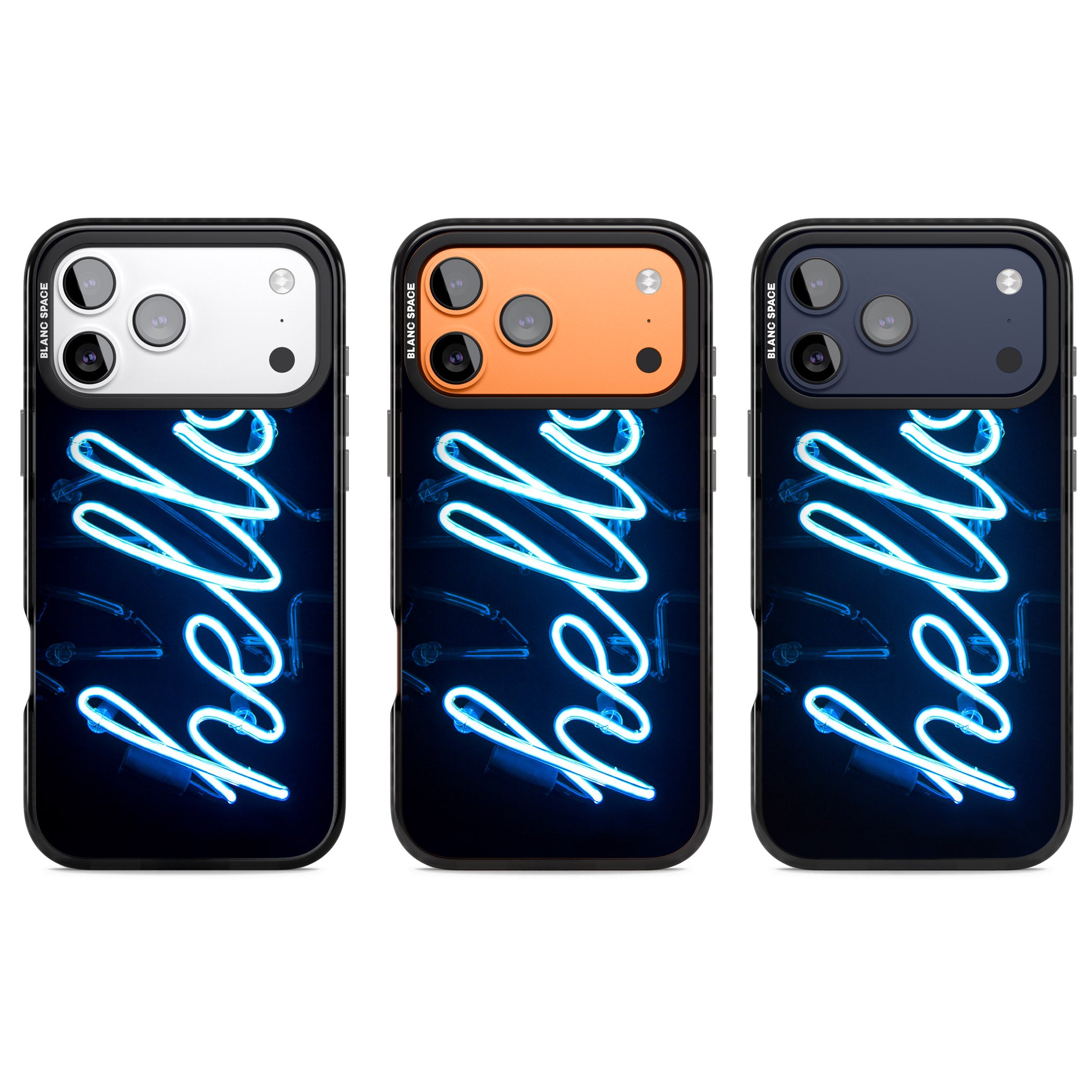 Hello Neon Sign iPhone 17 Pro Impact Black Phone Case APT Impact Protection