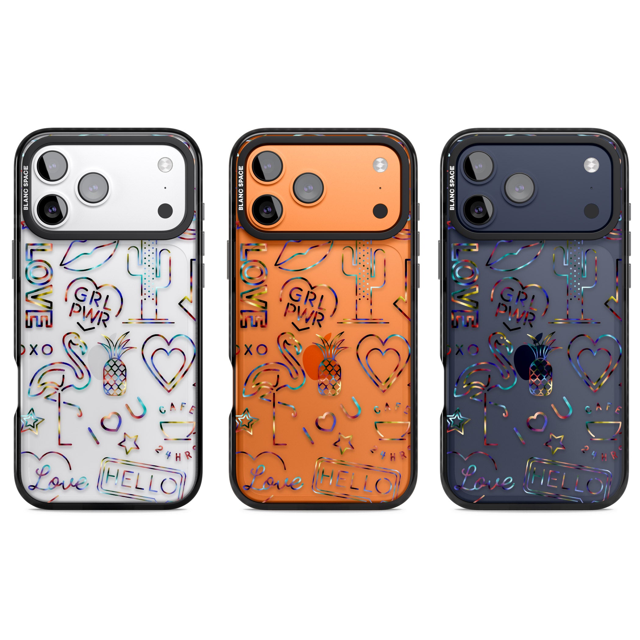 Funky Nebula Neon Sign iPhone 17 Pro Impact Black Phone Case APT Impact Protection