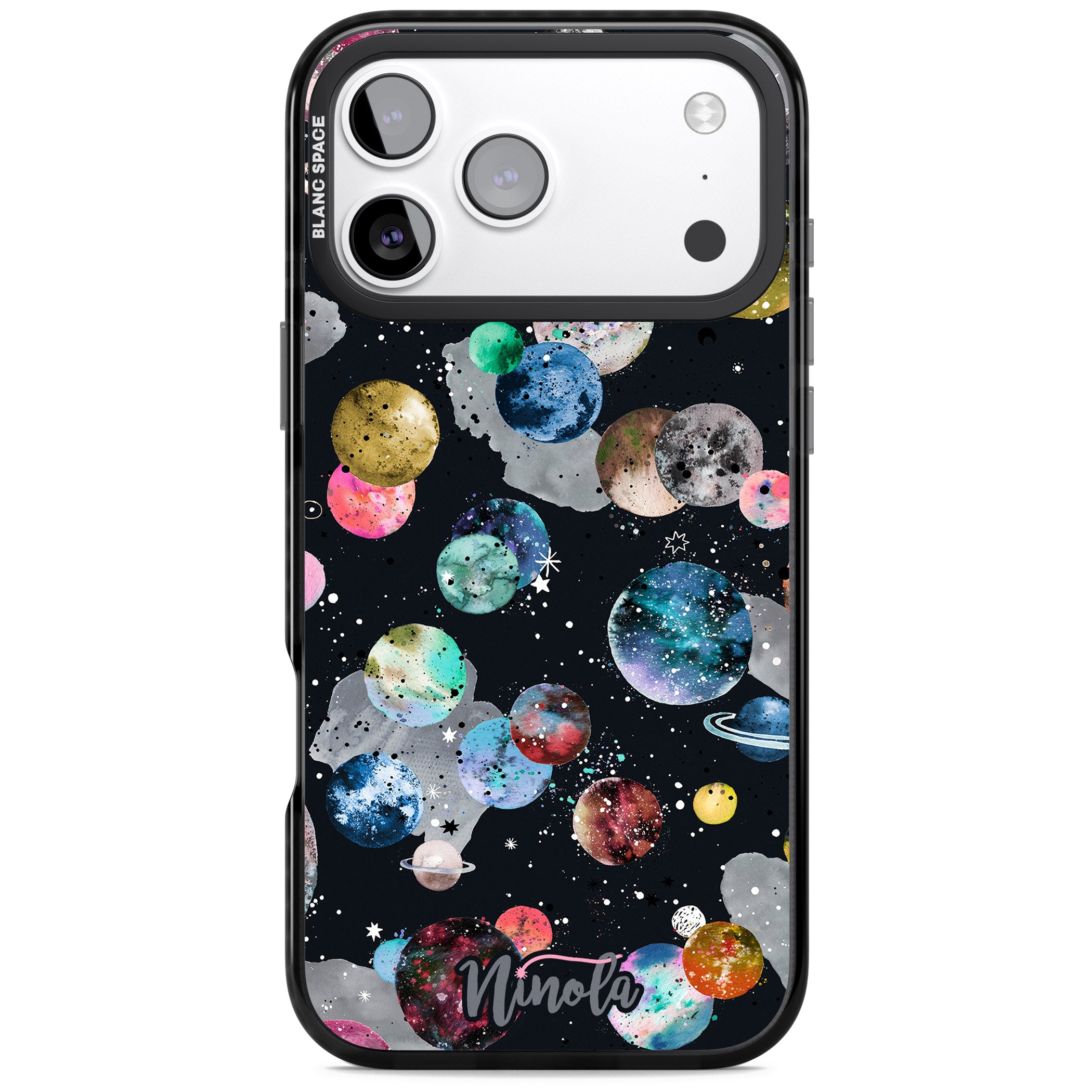 Cosmic Galaxy iPhone 17 Pro Impact Black Phone Case