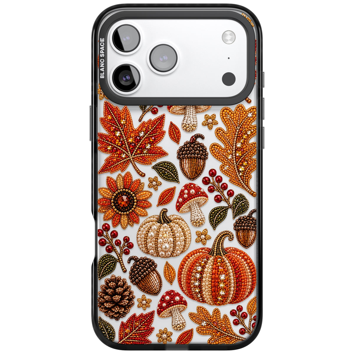 Beaded Autumn iPhone 17 Pro Max Impact Black Phone Case front