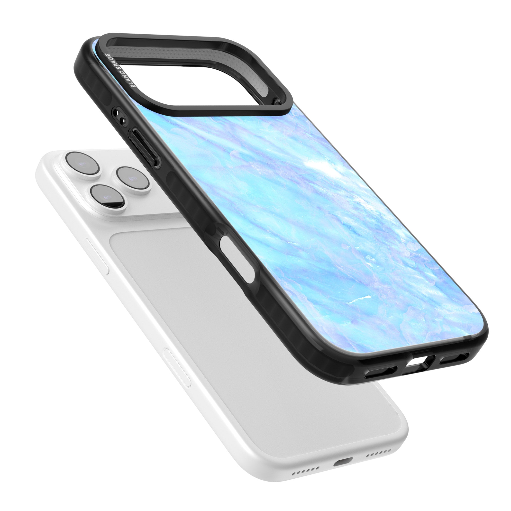 Iridescent Crystal Marble iPhone 17 Pro Impact Black Phone Case Colours