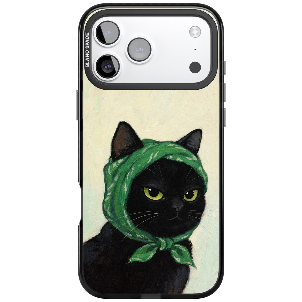 Unamused Kitty iPhone 17 Pro Max Impact Black Phone Case front