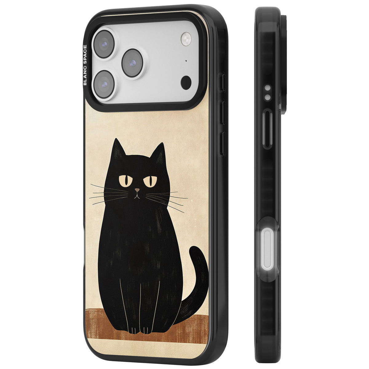 Sassy Black Cat iPhone 17 Pro Max Impact Black Phone Case side
