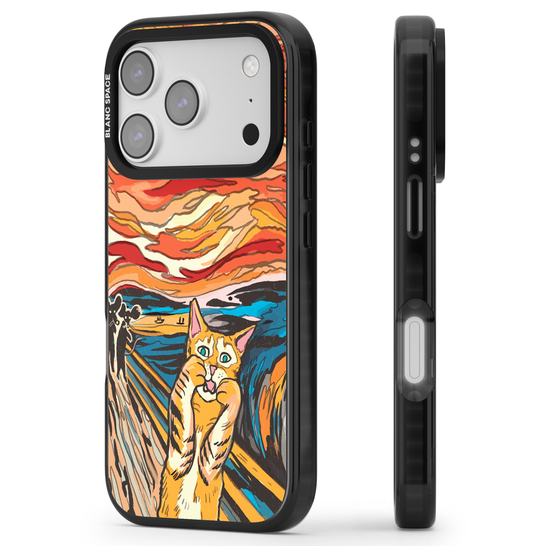 The Meow iPhone 17 Pro Impact Black Phone Case Side Profile
