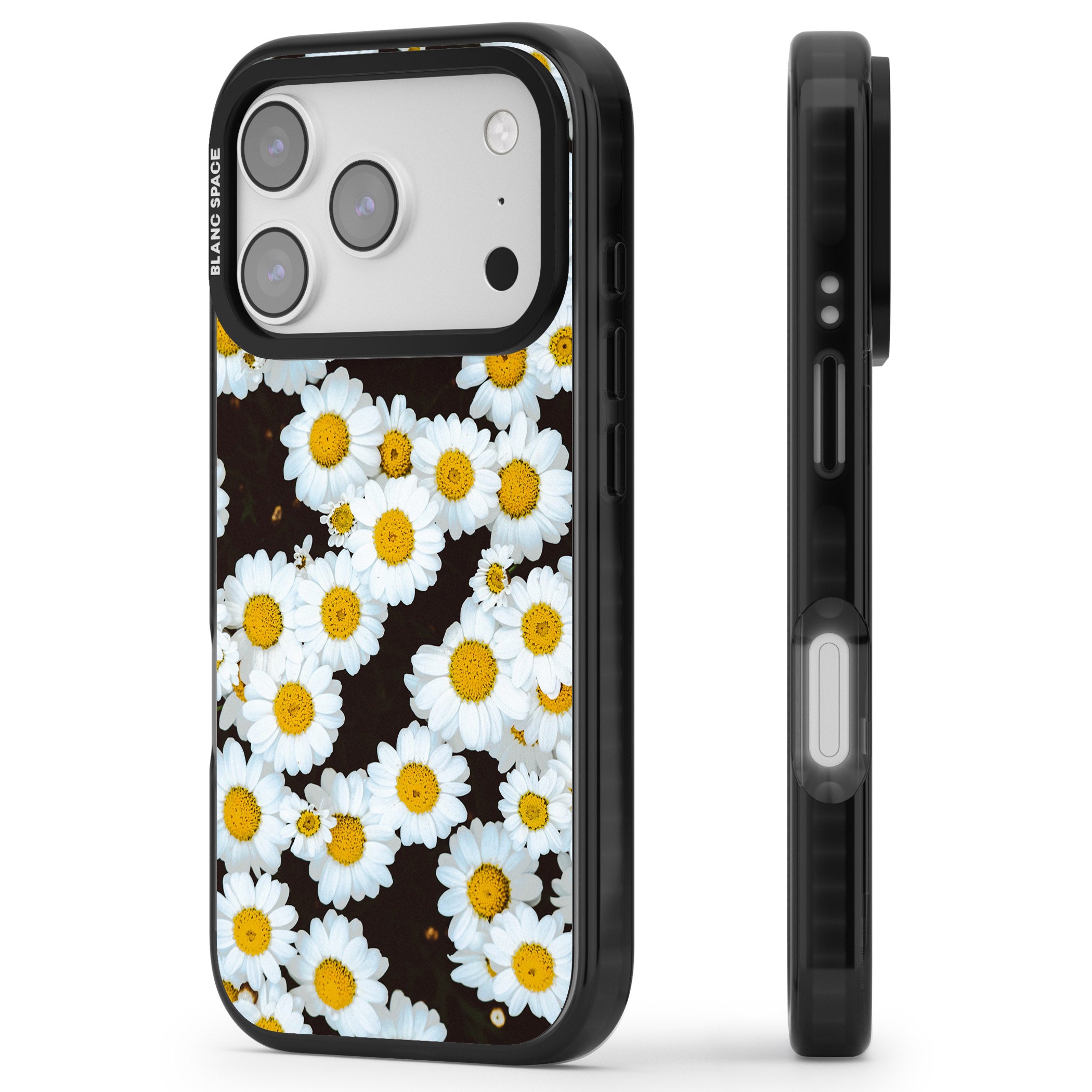 Daisy Dream iPhone 17 Pro Impact Black Phone Case Side Profile