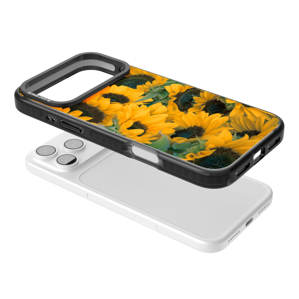 Sunflower Fields iPhone 17 Pro Max Impact Black Phone Case angled