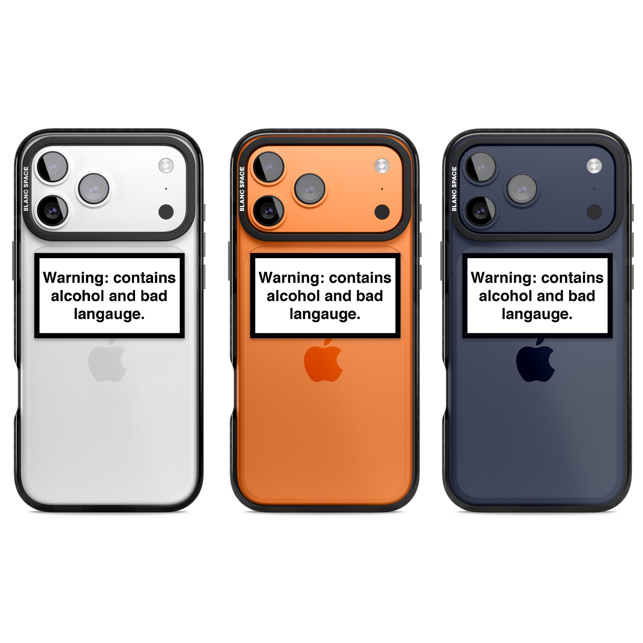 Warning: Contains Alcohol & Bad Language iPhone 17 Pro Impact Black Phone Case APT Impact Protection