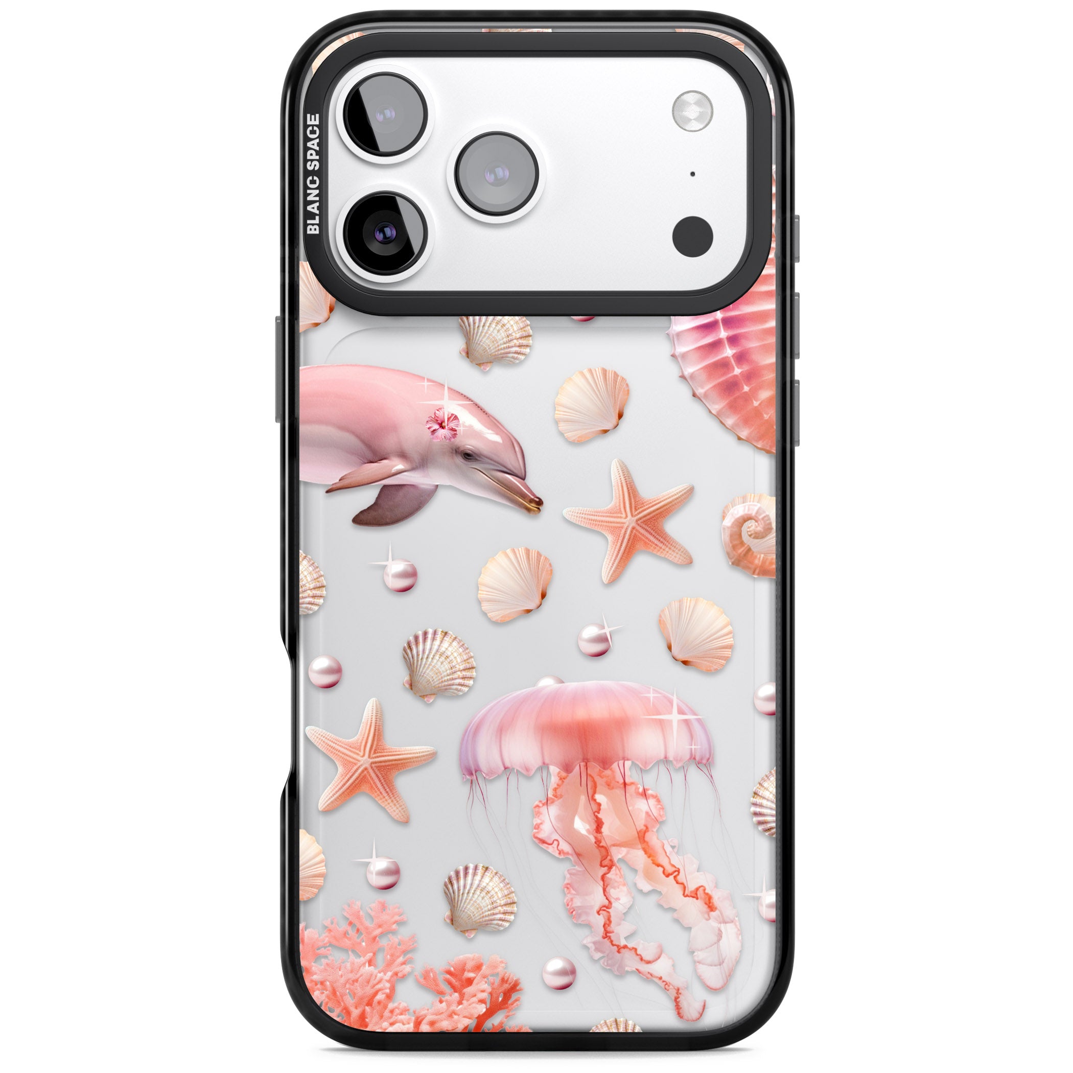Pink Sealife iPhone 17 Pro Impact Black Phone Case