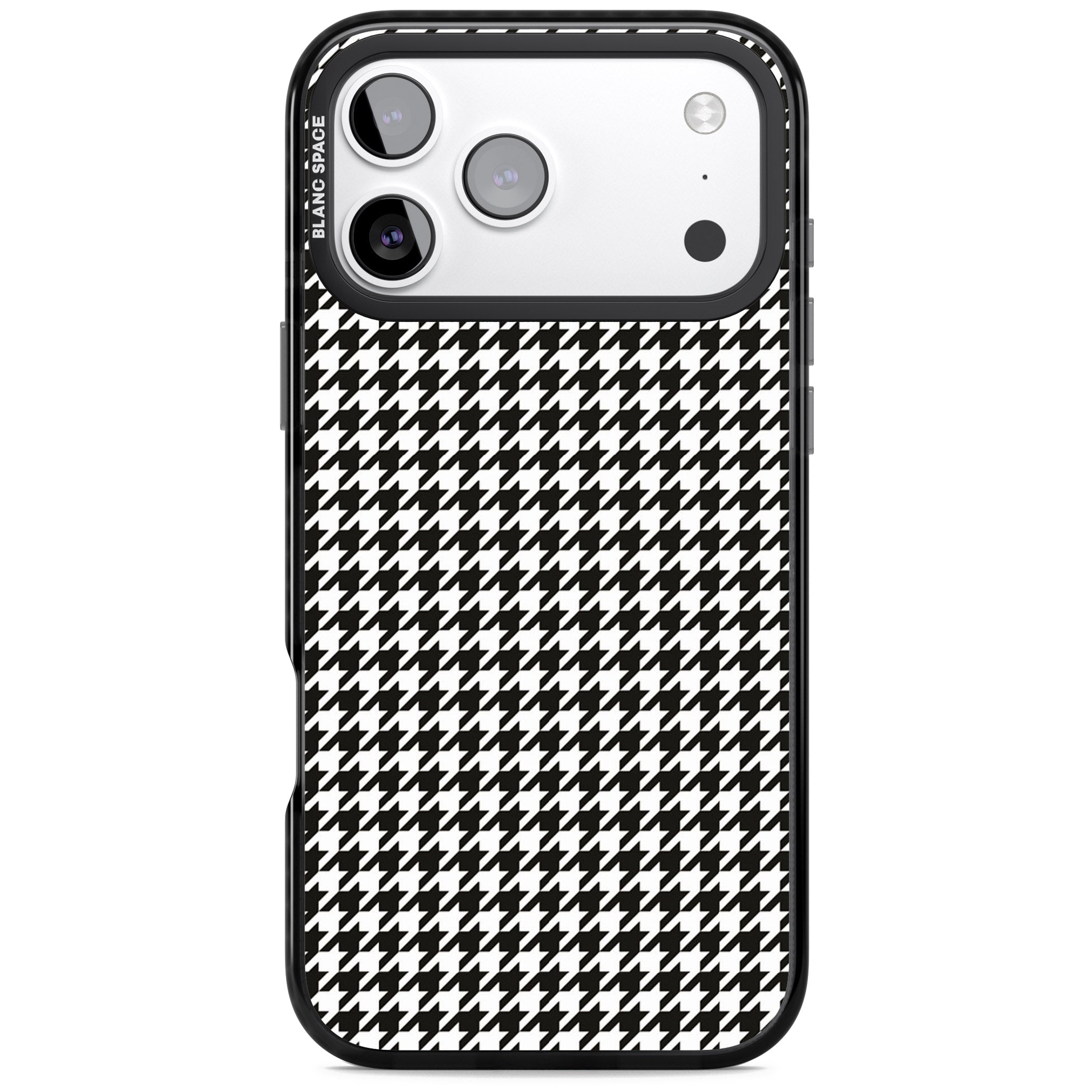 Chic Houndstooth Check iPhone 17 Pro Max Impact Black Phone Case