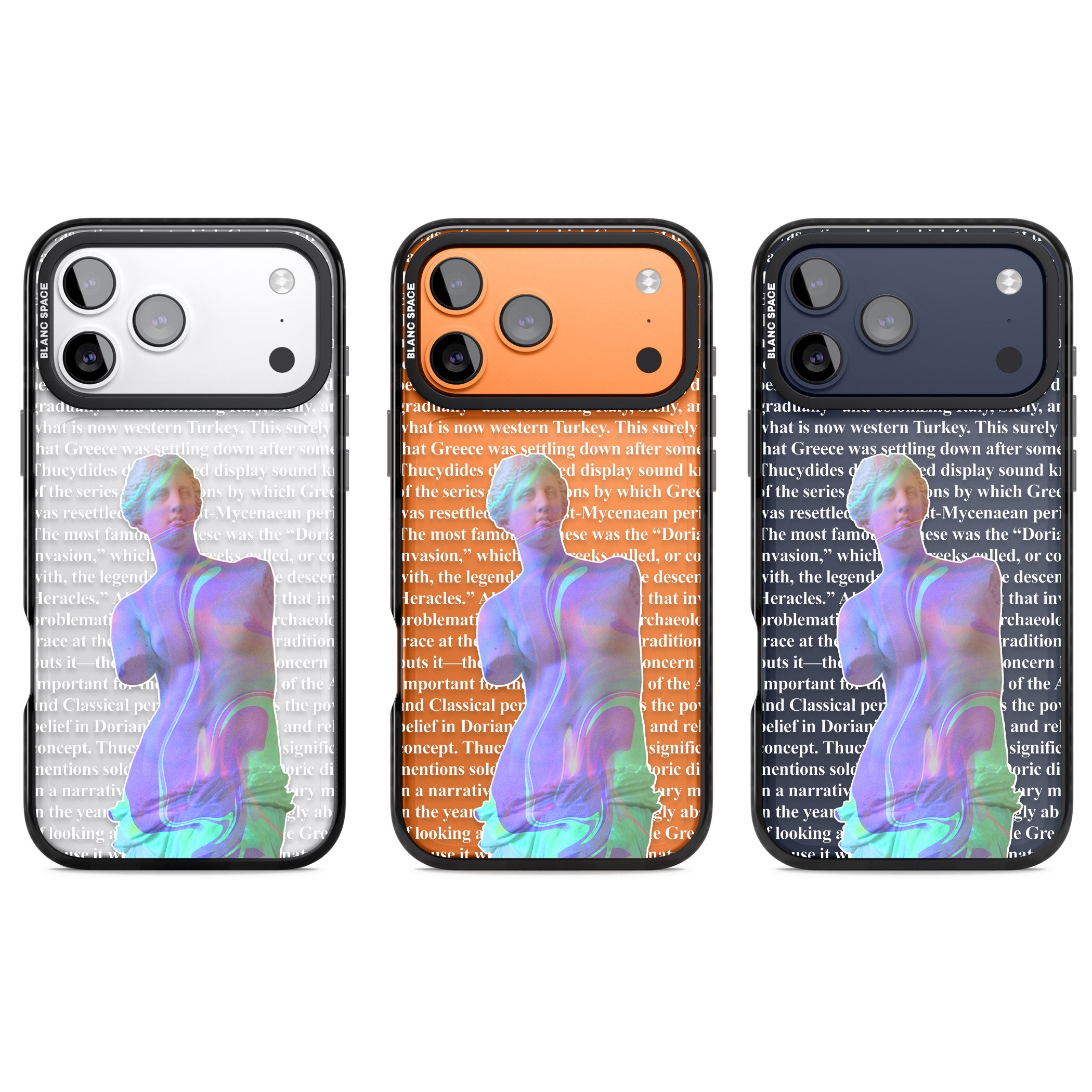 Iridescent De Milo iPhone 17 Pro Impact Black Phone Case APT Impact Protection